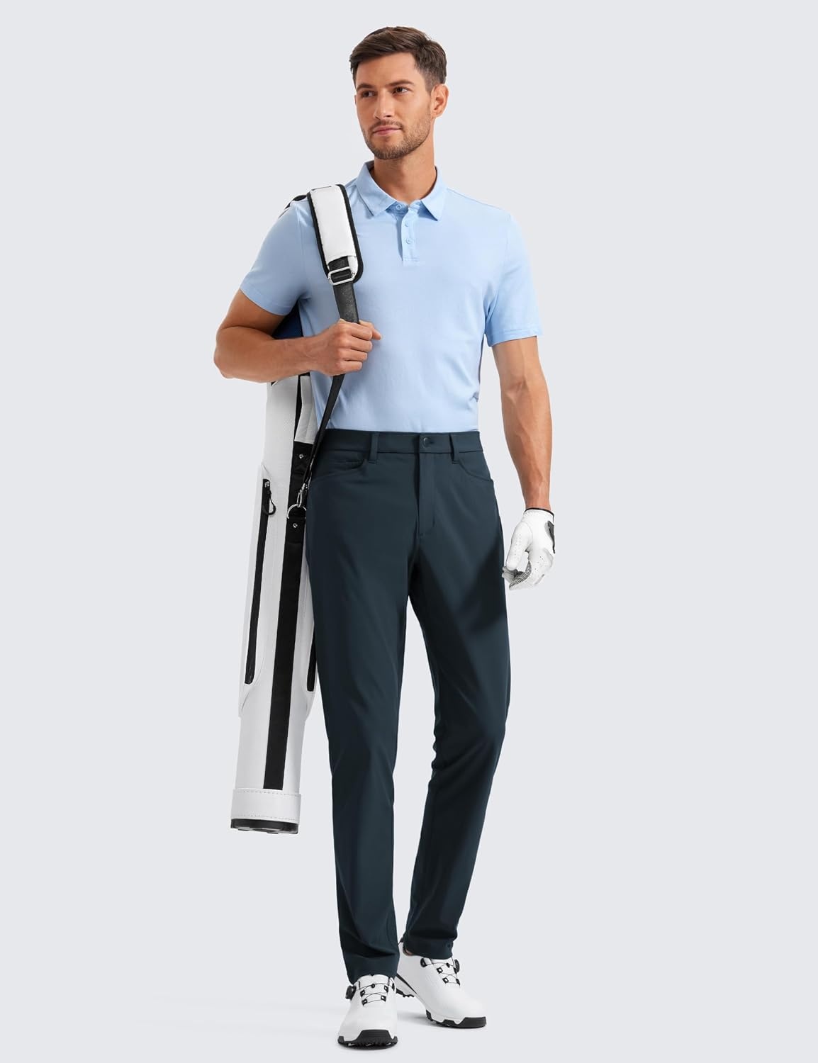 image:imageCRZ YOGA All Day Comfy 5Pocket Golf Pants for Men Quick Dry Lightweight Casual Work Stretch TrousersTrue Navy