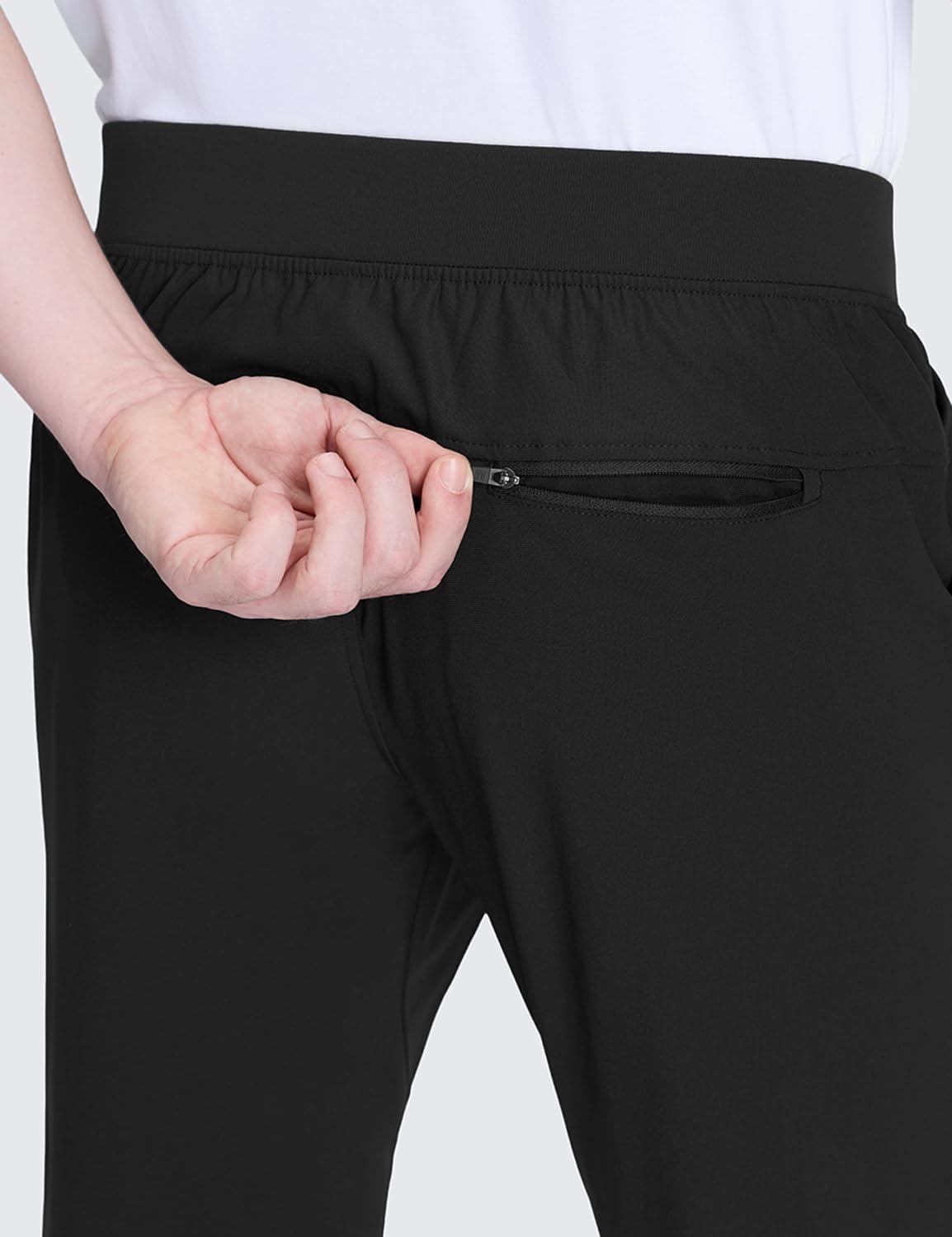 image:imageCRZ YOGA All Day Comfy PullOn Golf Joggers for Men 283032 Quick Dry Lightweight Work Casual Pants with PocketsBlack