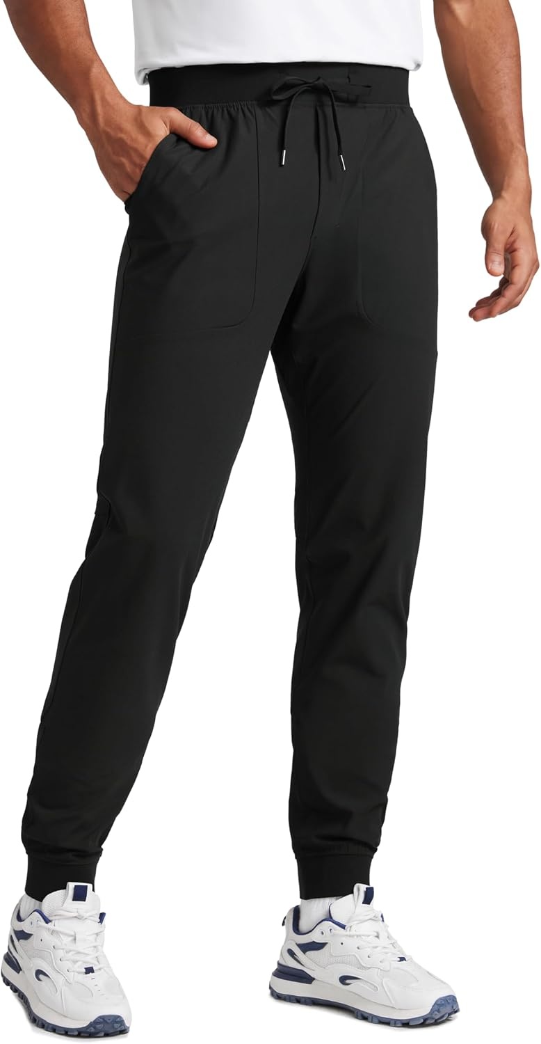 image:imageCRZ YOGA All Day Comfy PullOn Golf Joggers for Men 283032 Quick Dry Lightweight Work Casual Pants with PocketsBlack