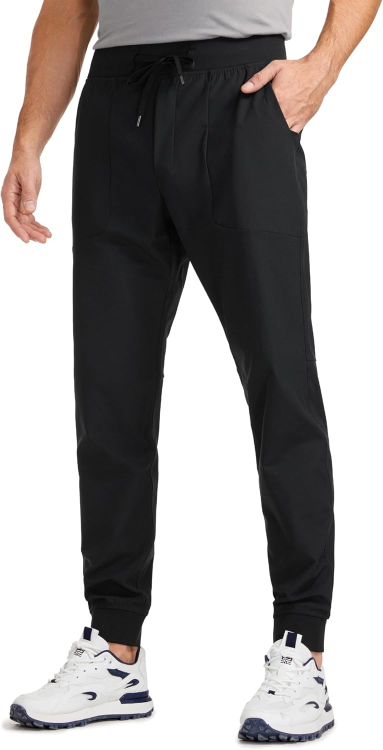 image:imageCRZ YOGA All Day Comfy PullOn Golf Joggers for Men 283032 Quick Dry Lightweight Work Casual Pants with PocketsBlack