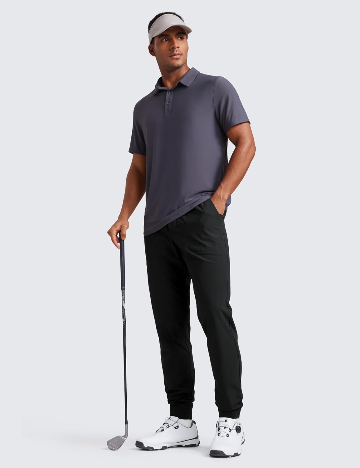 image:imageCRZ YOGA All Day Comfy PullOn Golf Joggers for Men 283032 Quick Dry Lightweight Work Casual Pants with PocketsBlack
