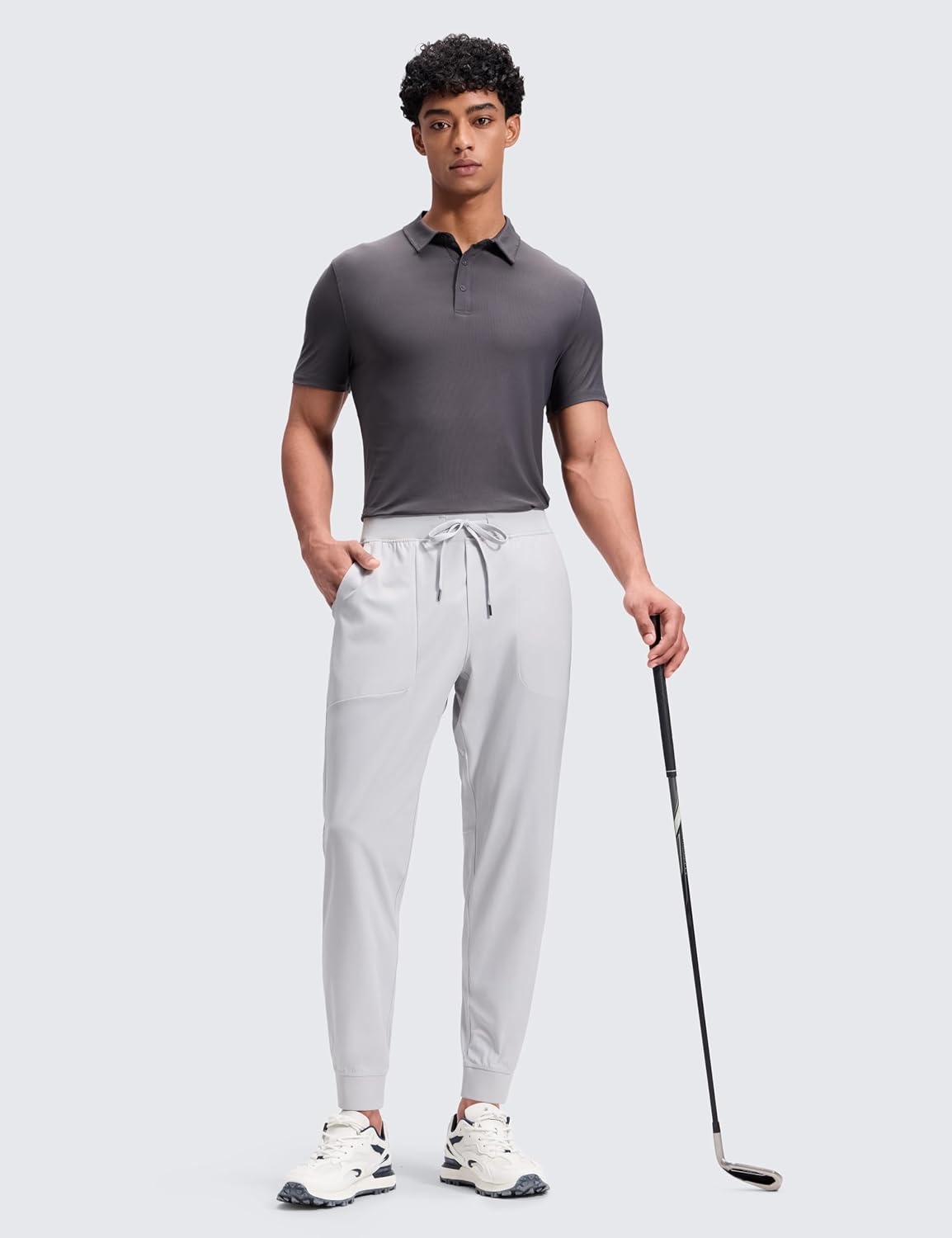 image:imageCRZ YOGA All Day Comfy PullOn Golf Joggers for Men 283032 Quick Dry Lightweight Work Casual Pants with PocketsPlatinum Grey