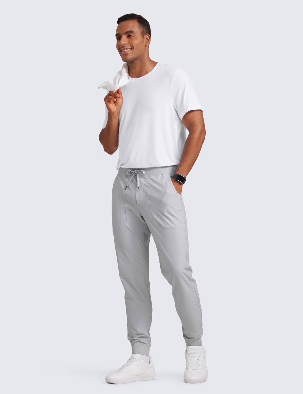 image:imageCRZ YOGA All Day Comfy PullOn Golf Joggers for Men 283032 Quick Dry Lightweight Work Casual Pants with PocketsPlatinum Grey