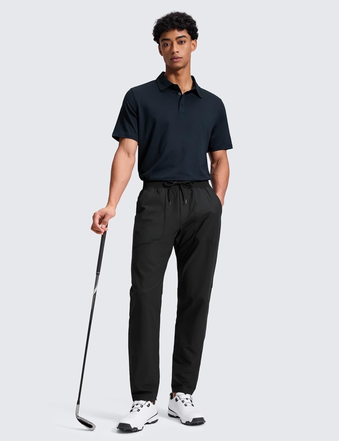 image:imageCRZ YOGA All Day Comfy PullOn Golf Pants for Men 31 Quick Dry Lightweight Work Casual Pants with PocketsBlack