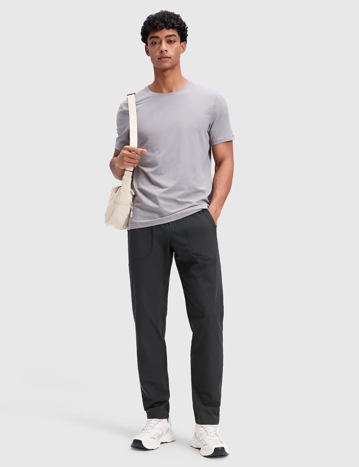 image:imageCRZ YOGA All Day Comfy PullOn Golf Pants for Men 31 Quick Dry Lightweight Work Casual Pants with PocketsInk Gray