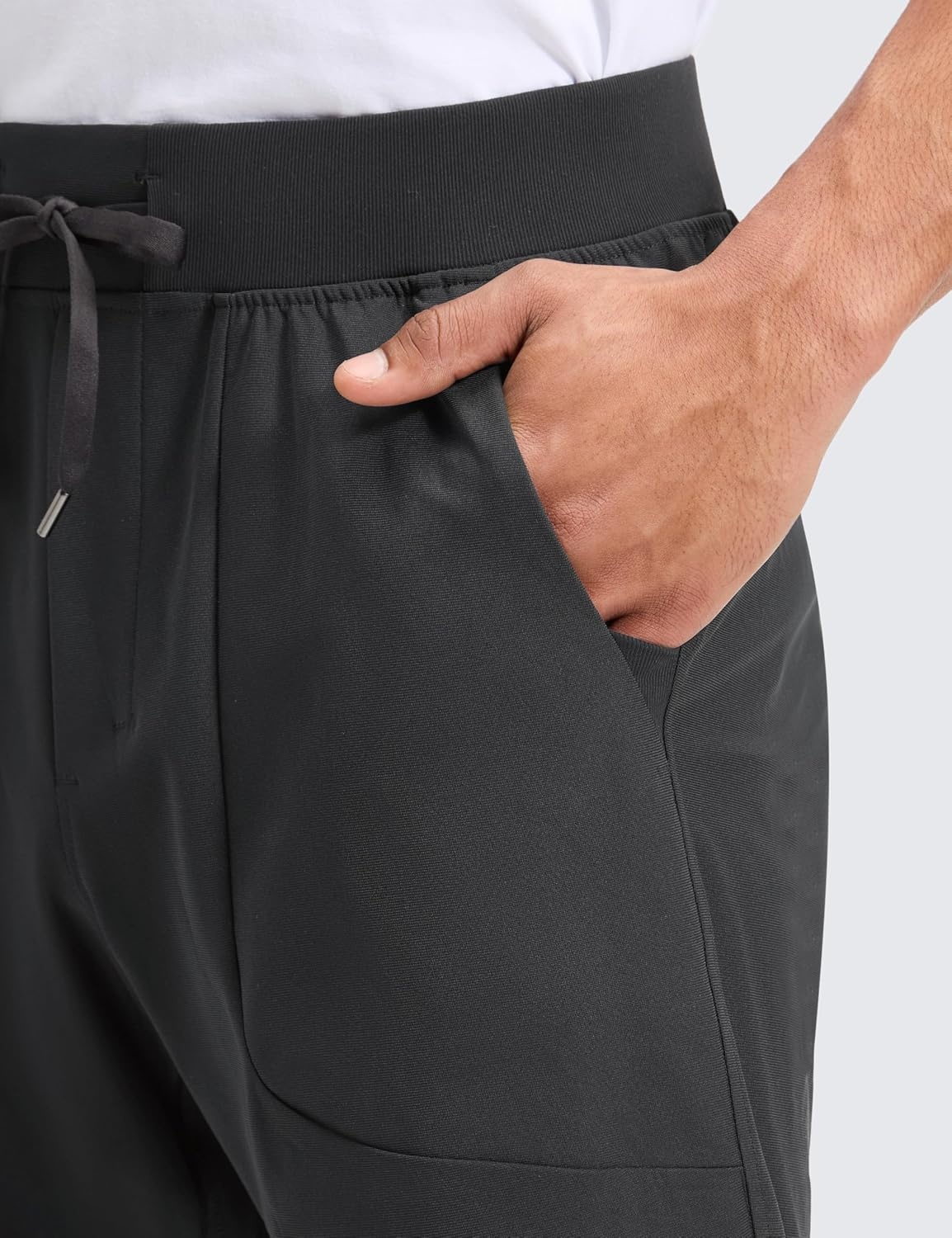image:imageCRZ YOGA All Day Comfy PullOn Golf Pants for Men 31 Quick Dry Lightweight Work Casual Pants with PocketsInk Gray