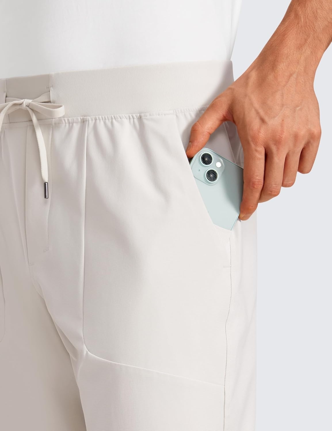 image:imageCRZ YOGA All Day Comfy PullOn Golf Pants for Men 31 Quick Dry Lightweight Work Casual Pants with PocketsMilky White Bone