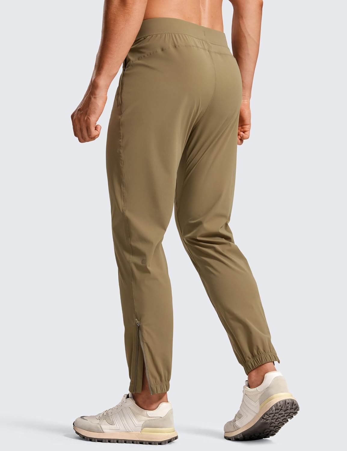 image:imageCRZ YOGA Athletic Joggers for Men 29 Lightweight Running Training Pants with Zip Pockets and Ankle ZippersArtifact Brown