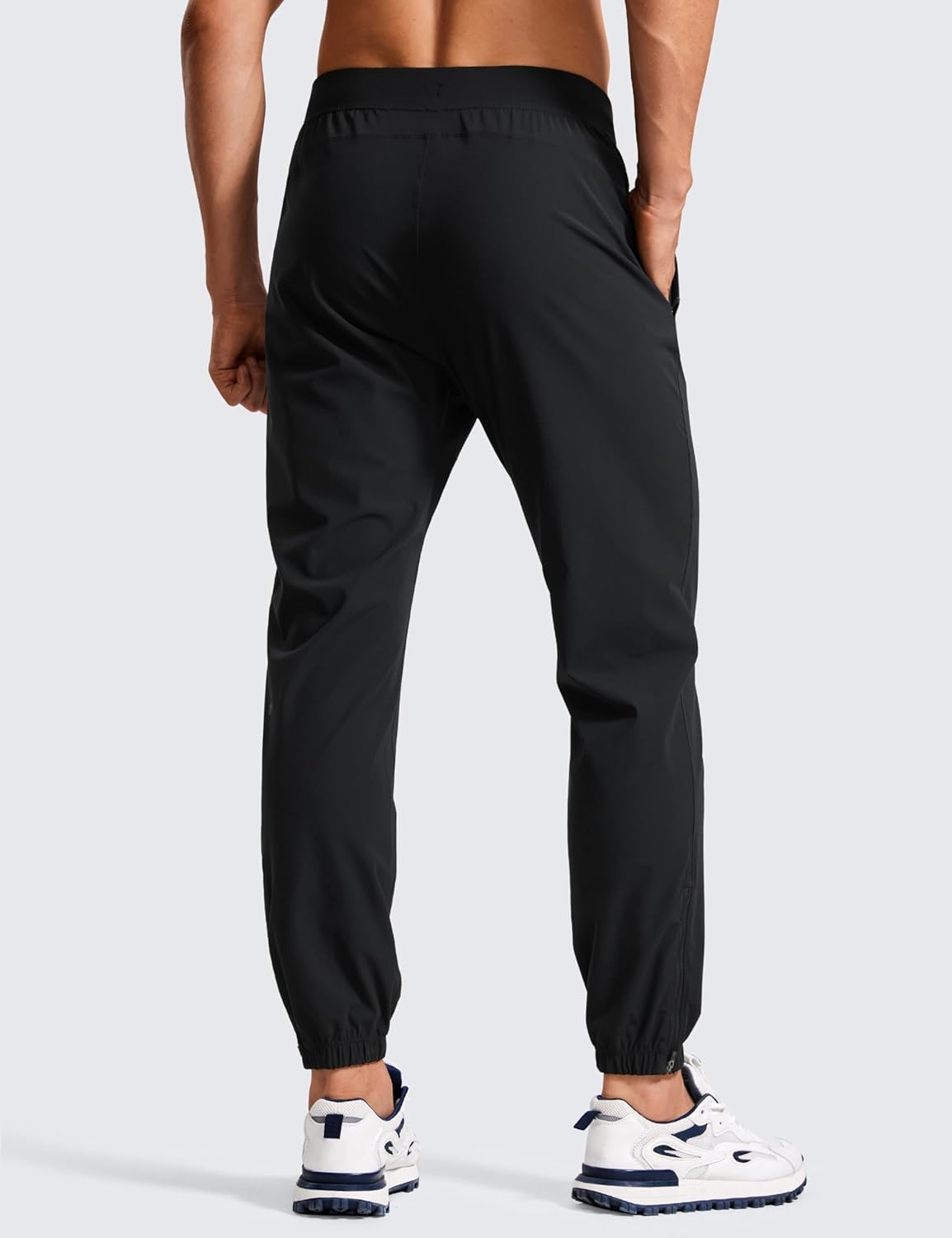 image:imageCRZ YOGA Athletic Joggers for Men 29 Lightweight Running Training Pants with Zip Pockets and Ankle ZippersBlack