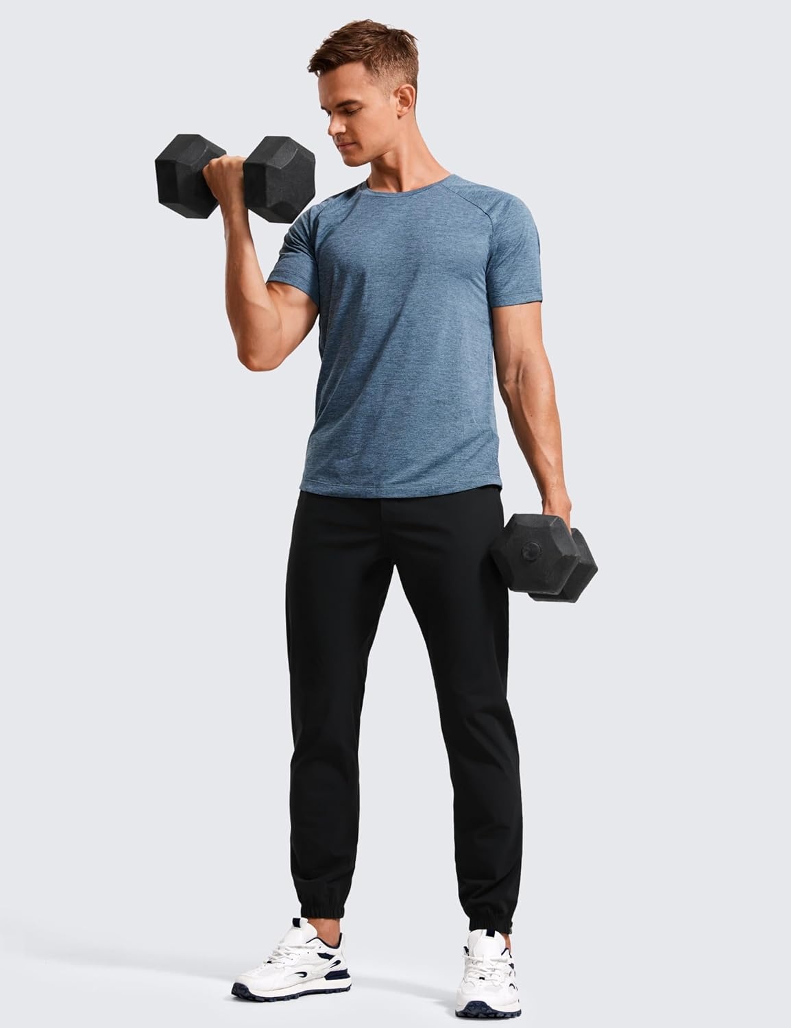 image:imageCRZ YOGA Athletic Joggers for Men 29 Lightweight Running Training Pants with Zip Pockets and Ankle ZippersBlack