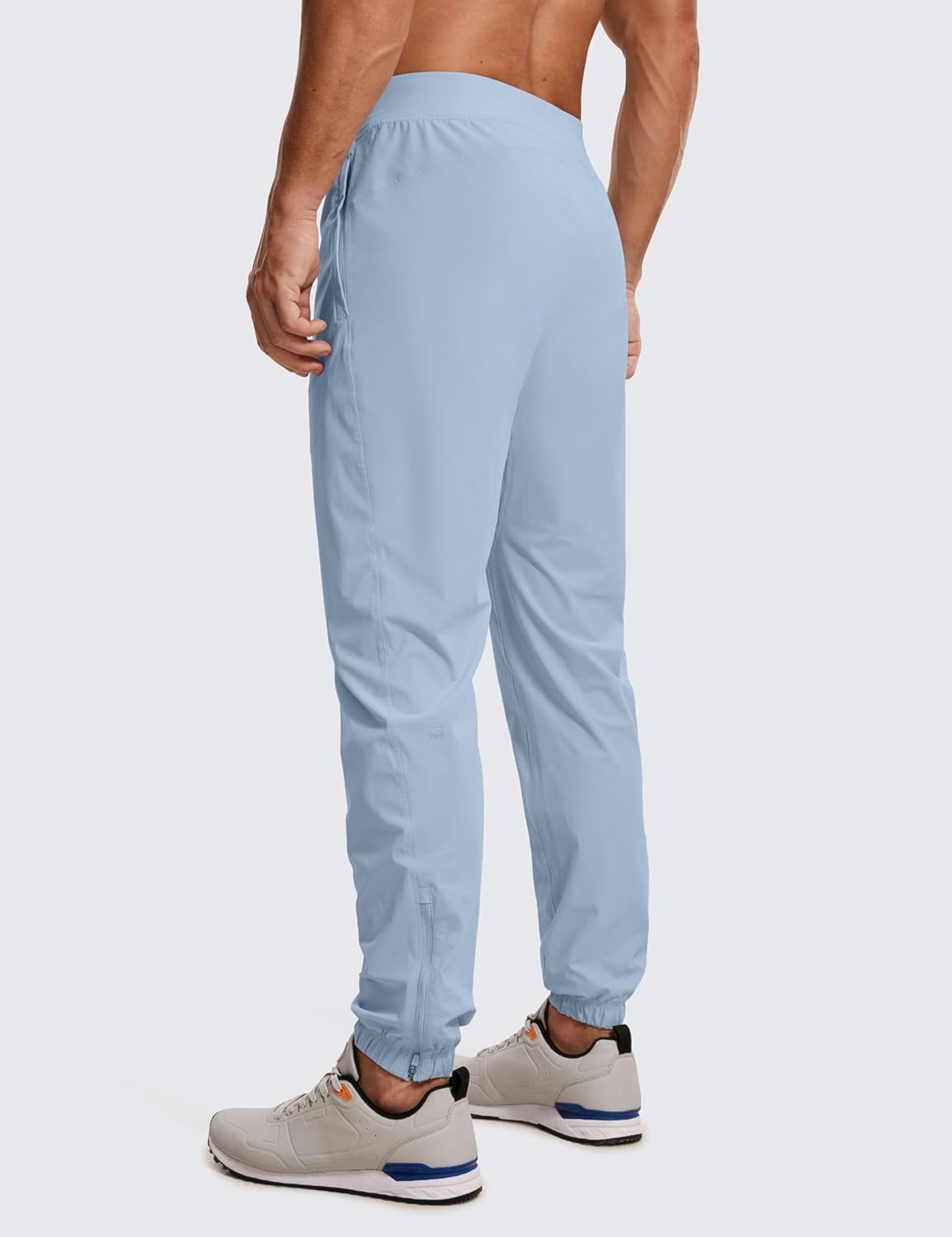 image:imageCRZ YOGA Athletic Joggers for Men 29 Lightweight Running Training Pants with Zip Pockets and Ankle ZippersCambric Blue