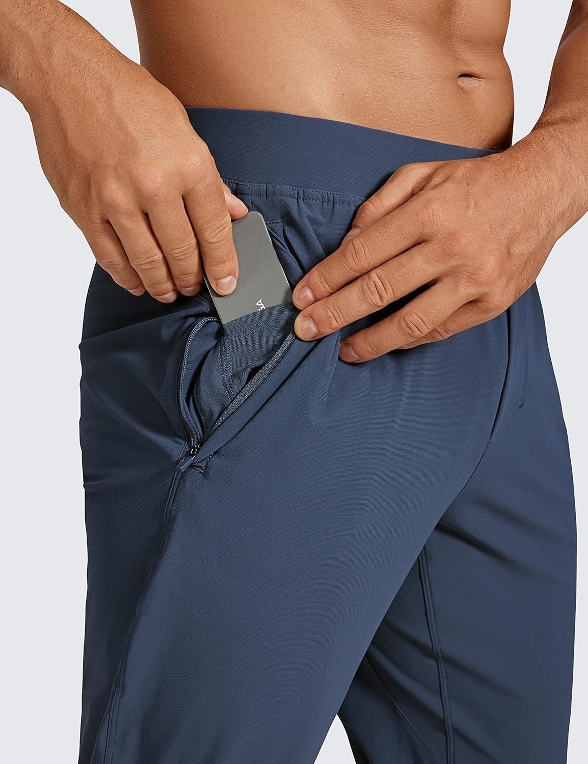 image:imageCRZ YOGA Athletic Joggers for Men 29 Lightweight Running Training Pants with Zip Pockets and Ankle ZippersElectric Blue