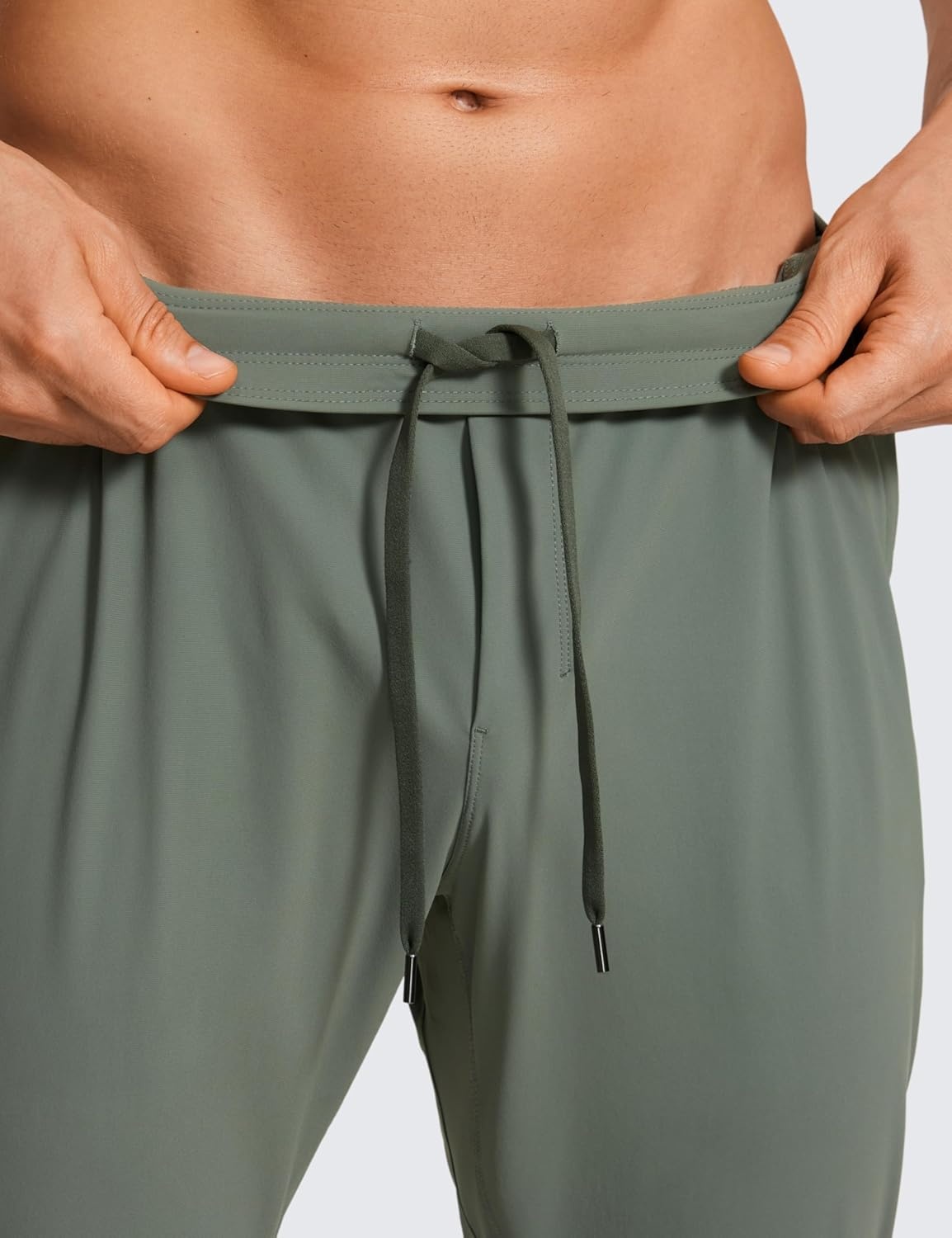 image:imageCRZ YOGA Athletic Joggers for Men 29 Lightweight Running Training Pants with Zip Pockets and Ankle ZippersGrey Sage