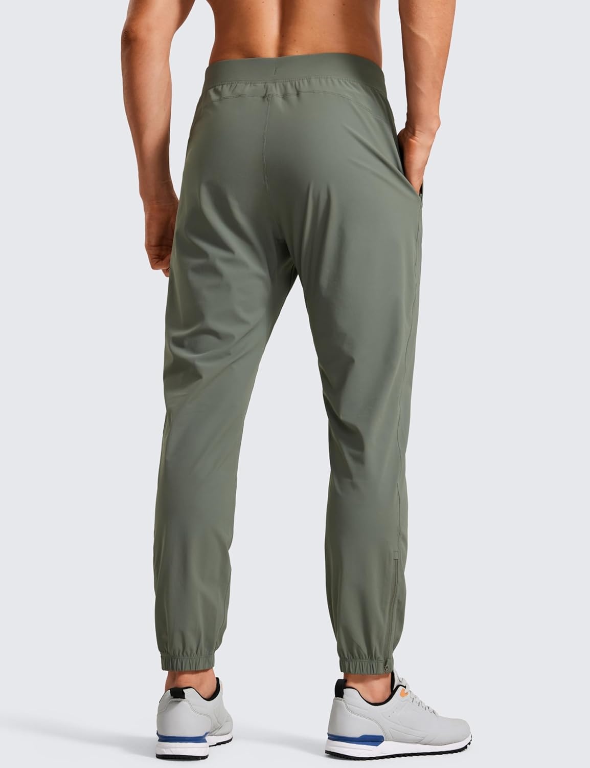 image:imageCRZ YOGA Athletic Joggers for Men 29 Lightweight Running Training Pants with Zip Pockets and Ankle ZippersGrey Sage