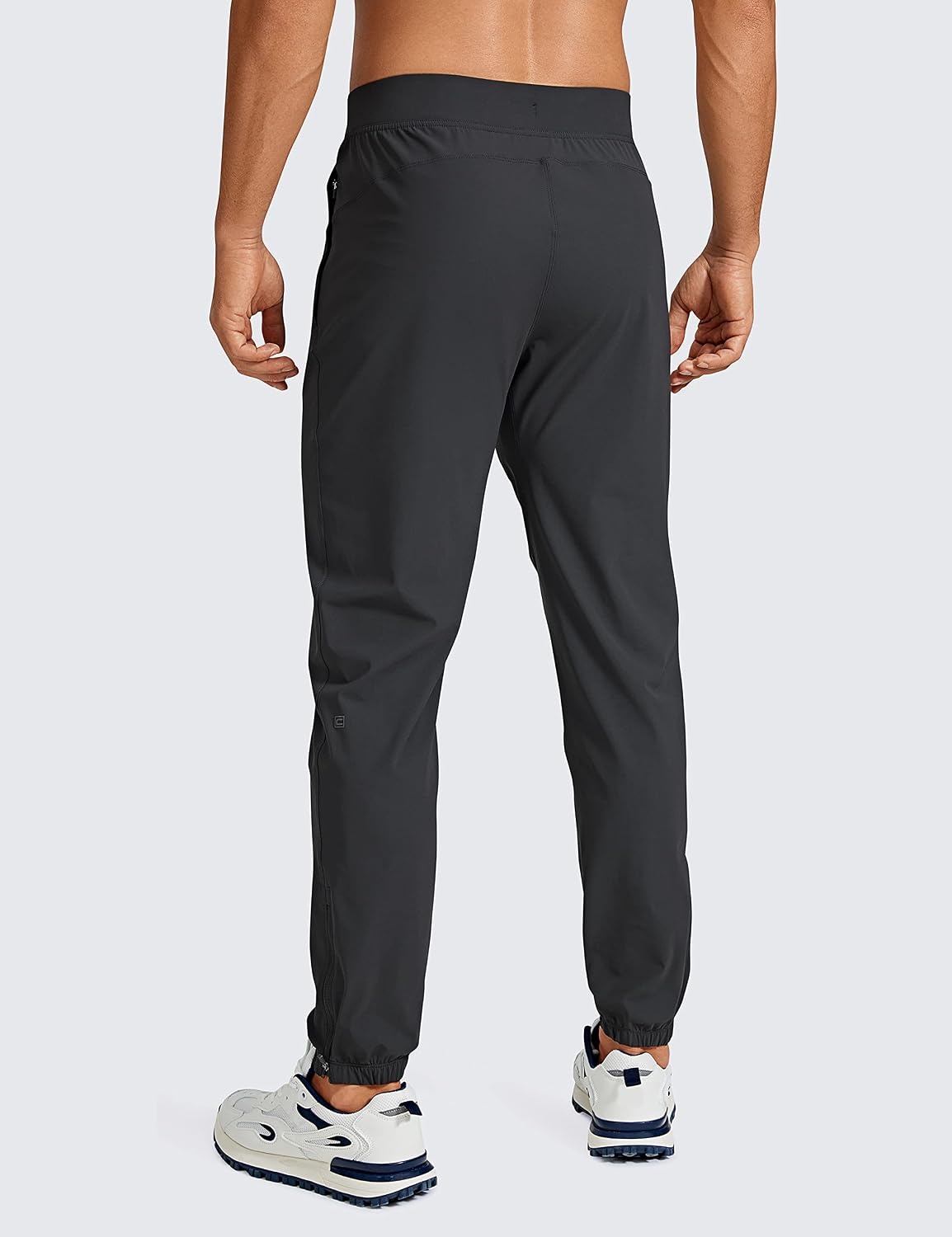 image:imageCRZ YOGA Athletic Joggers for Men 29 Lightweight Running Training Pants with Zip Pockets and Ankle ZippersInk Gray