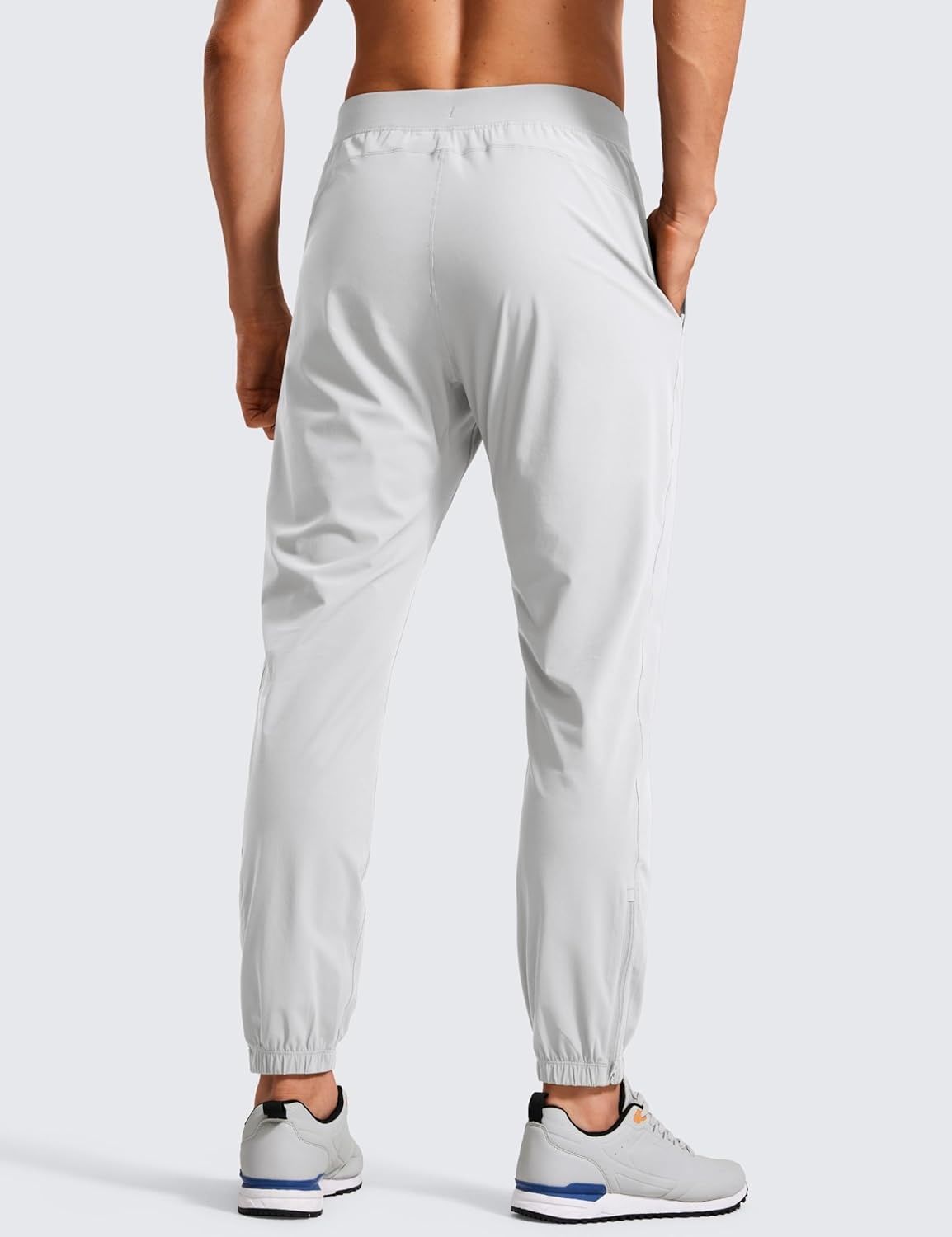 image:imageCRZ YOGA Athletic Joggers for Men 29 Lightweight Running Training Pants with Zip Pockets and Ankle ZippersPlatinum Grey