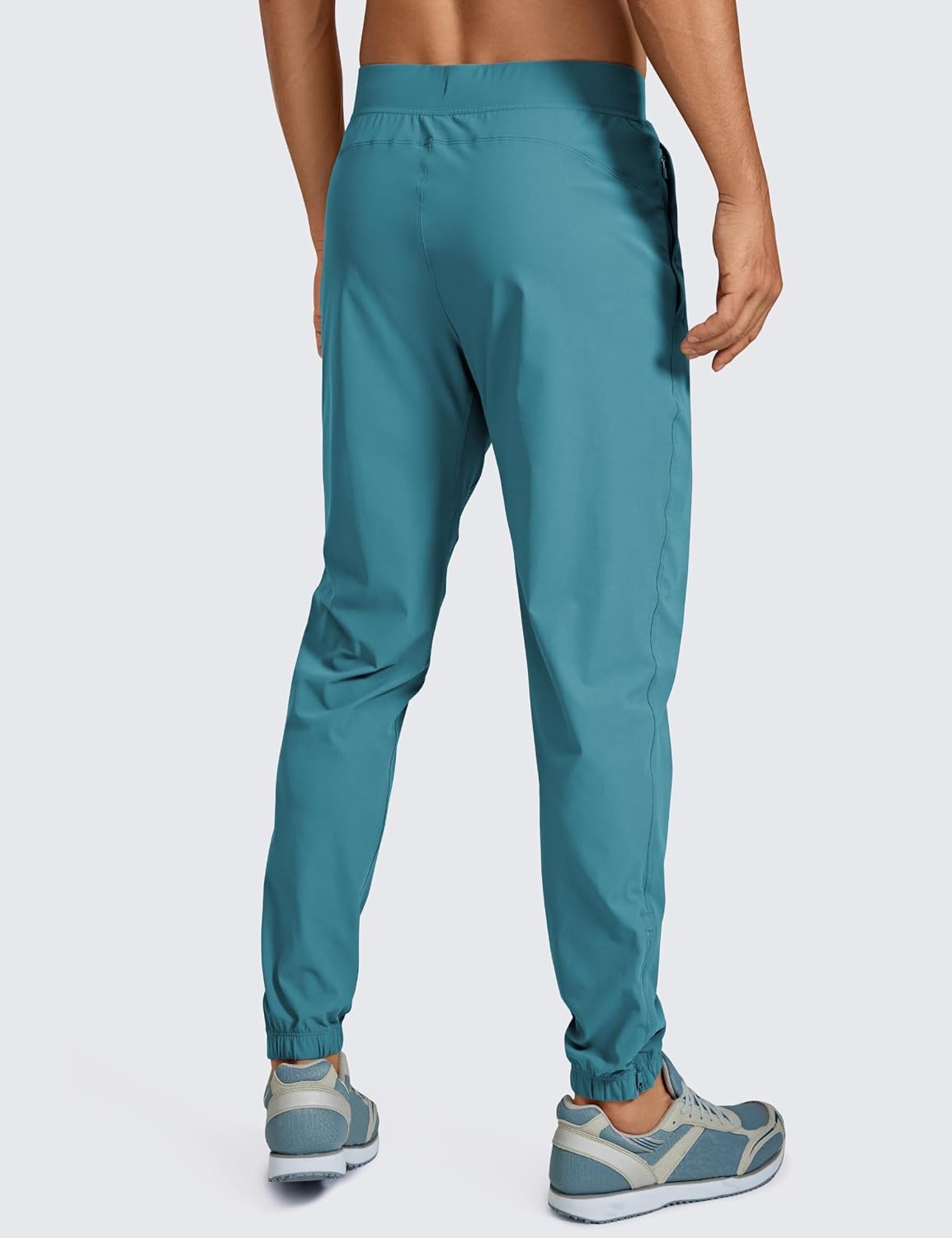image:imageCRZ YOGA Athletic Joggers for Men 29 Lightweight Running Training Pants with Zip Pockets and Ankle ZippersWashed Blue