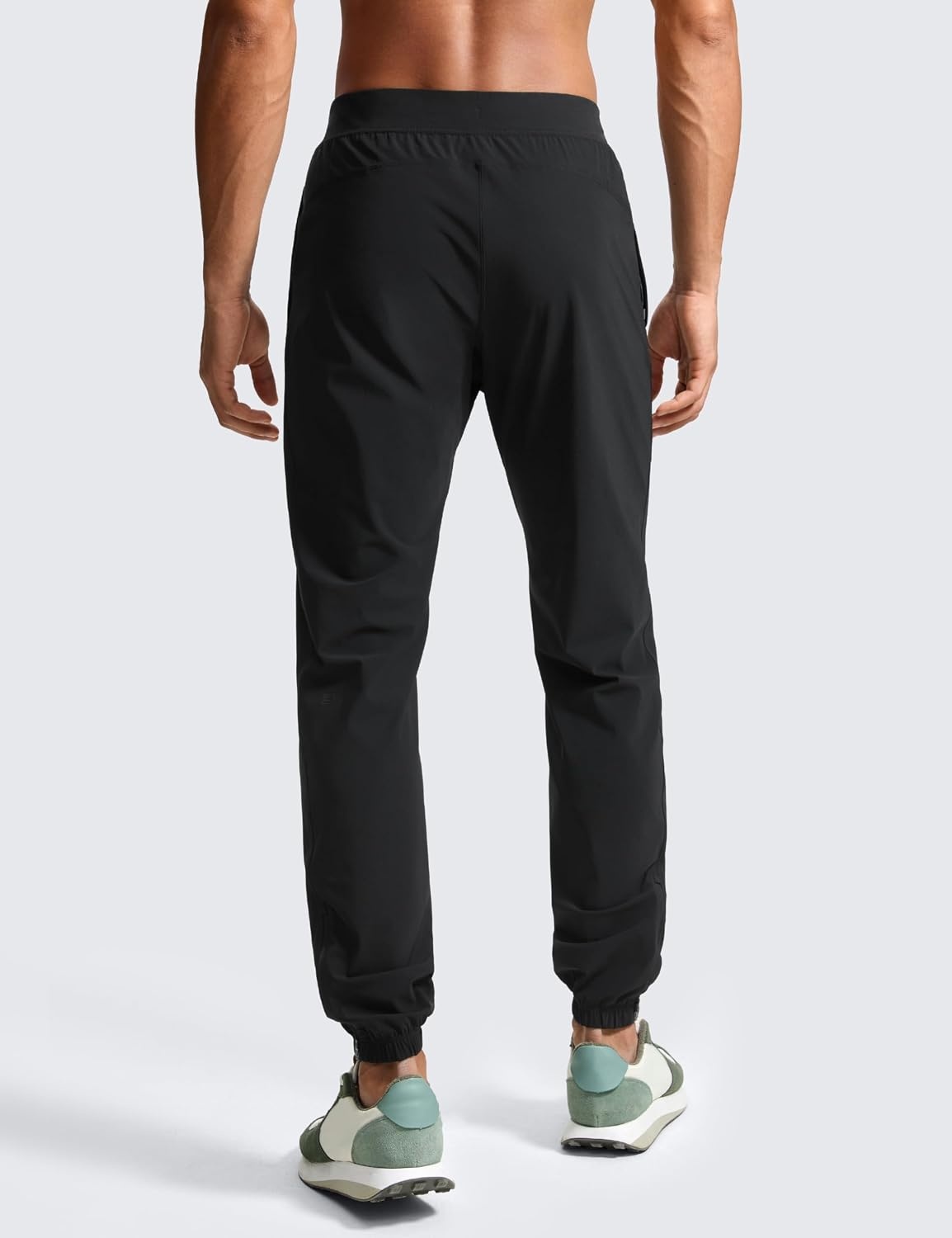 image:imageCRZ YOGA Athletic Joggers for Men 31 Lightweight Running Training Pants with Zip Pockets and Ankle ZippersBlack