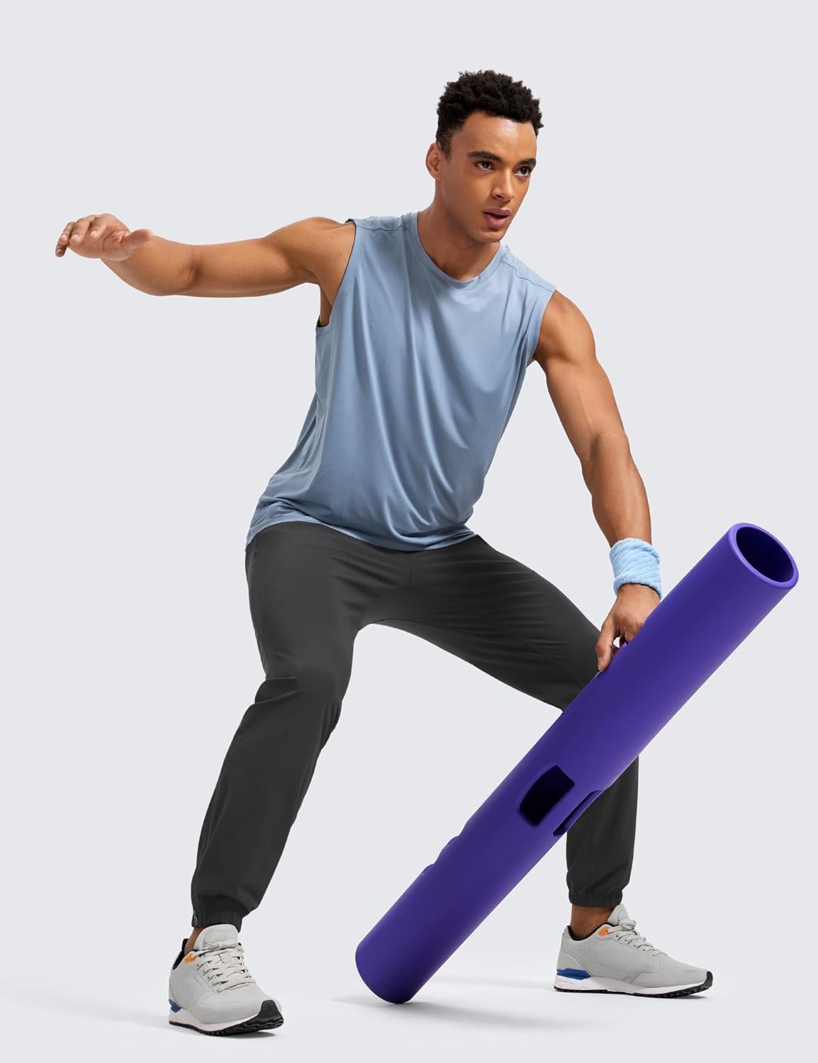 image:imageCRZ YOGA Athletic Joggers for Men 31 Lightweight Running Training Pants with Zip Pockets and Ankle ZippersInk Gray