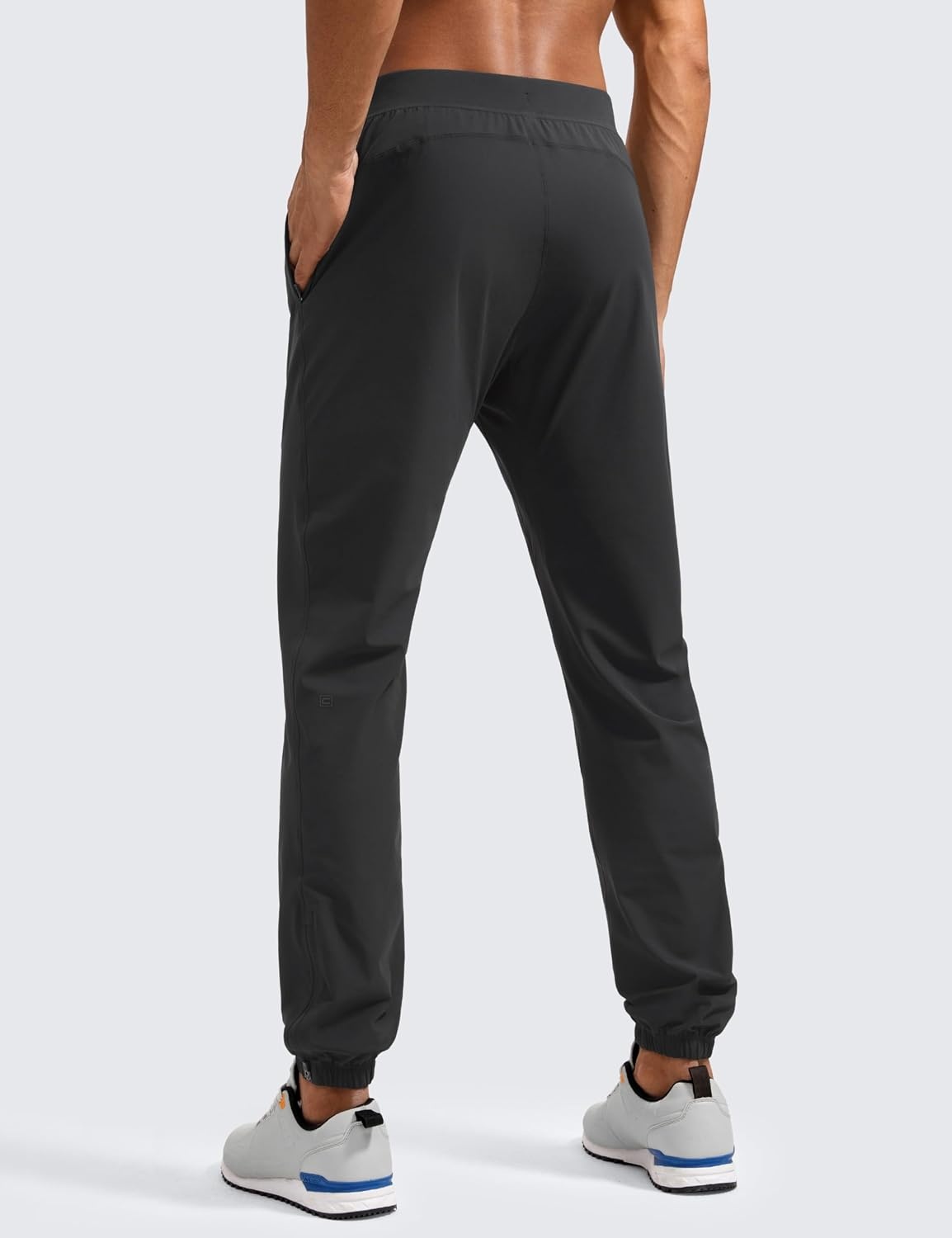 image:imageCRZ YOGA Athletic Joggers for Men 31 Lightweight Running Training Pants with Zip Pockets and Ankle ZippersInk Gray