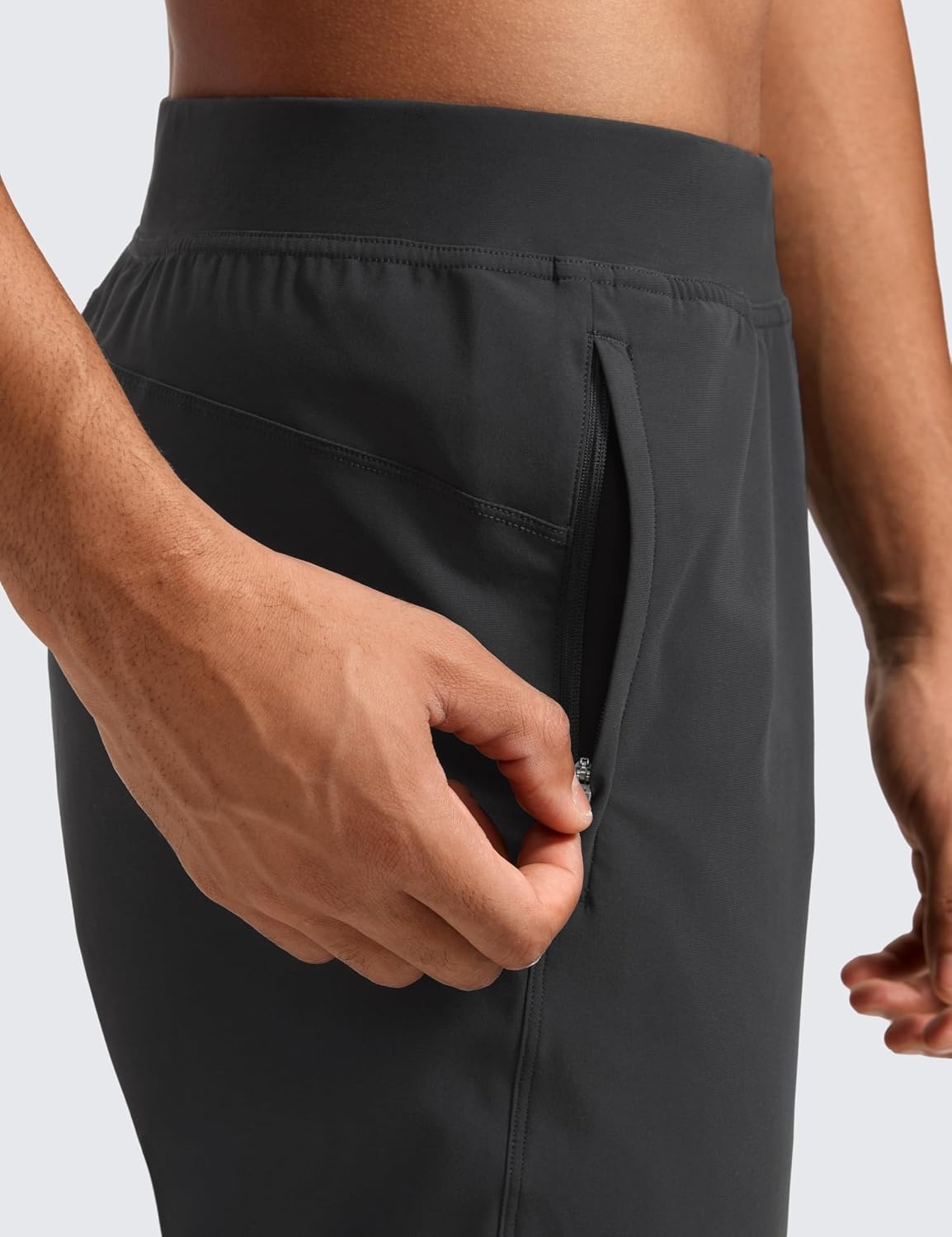 image:imageCRZ YOGA Athletic Joggers for Men 31 Lightweight Running Training Pants with Zip Pockets and Ankle ZippersInk Gray