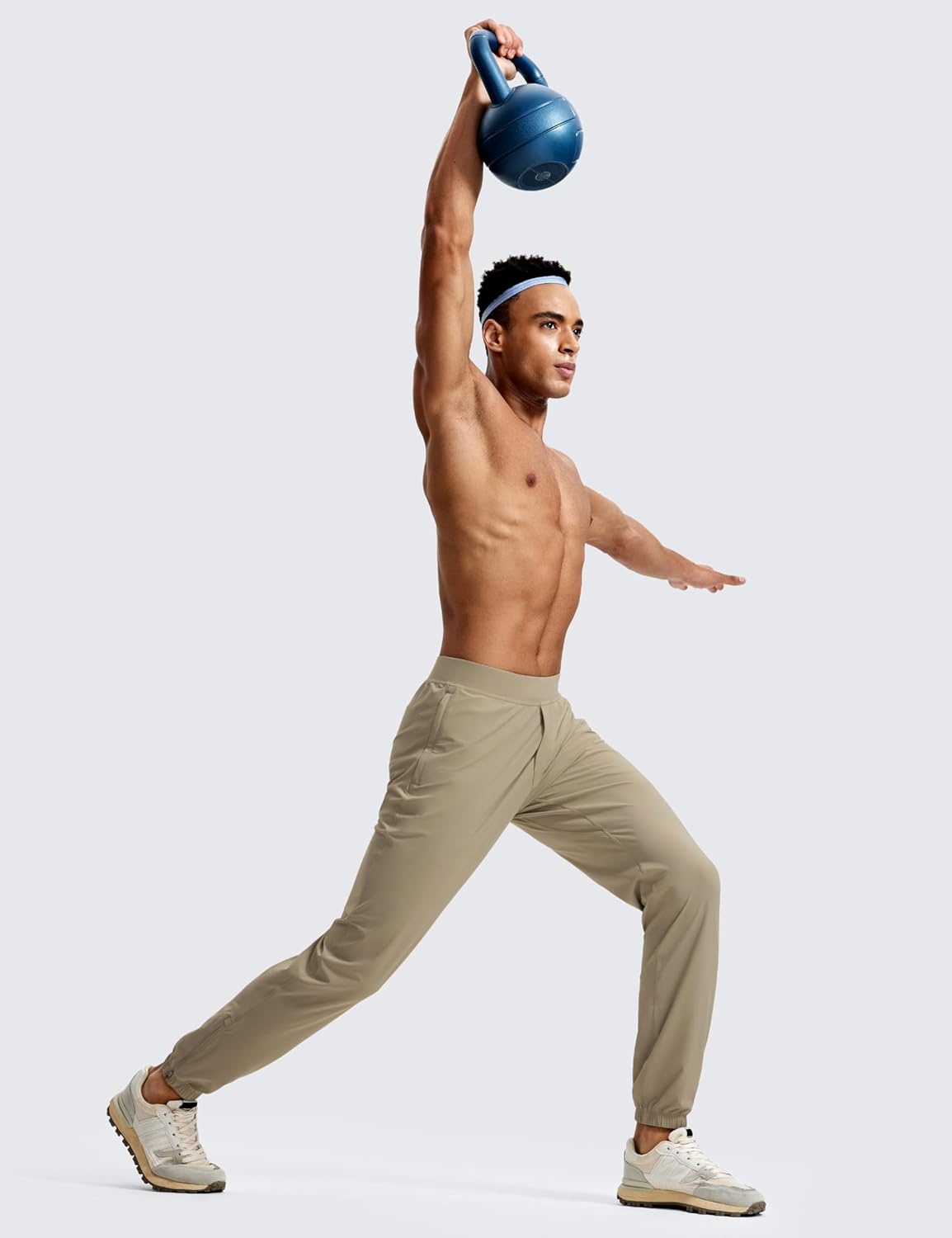 image:imageCRZ YOGA Athletic Joggers for Men 31 Lightweight Running Training Pants with Zip Pockets and Ankle ZippersKhali Barley