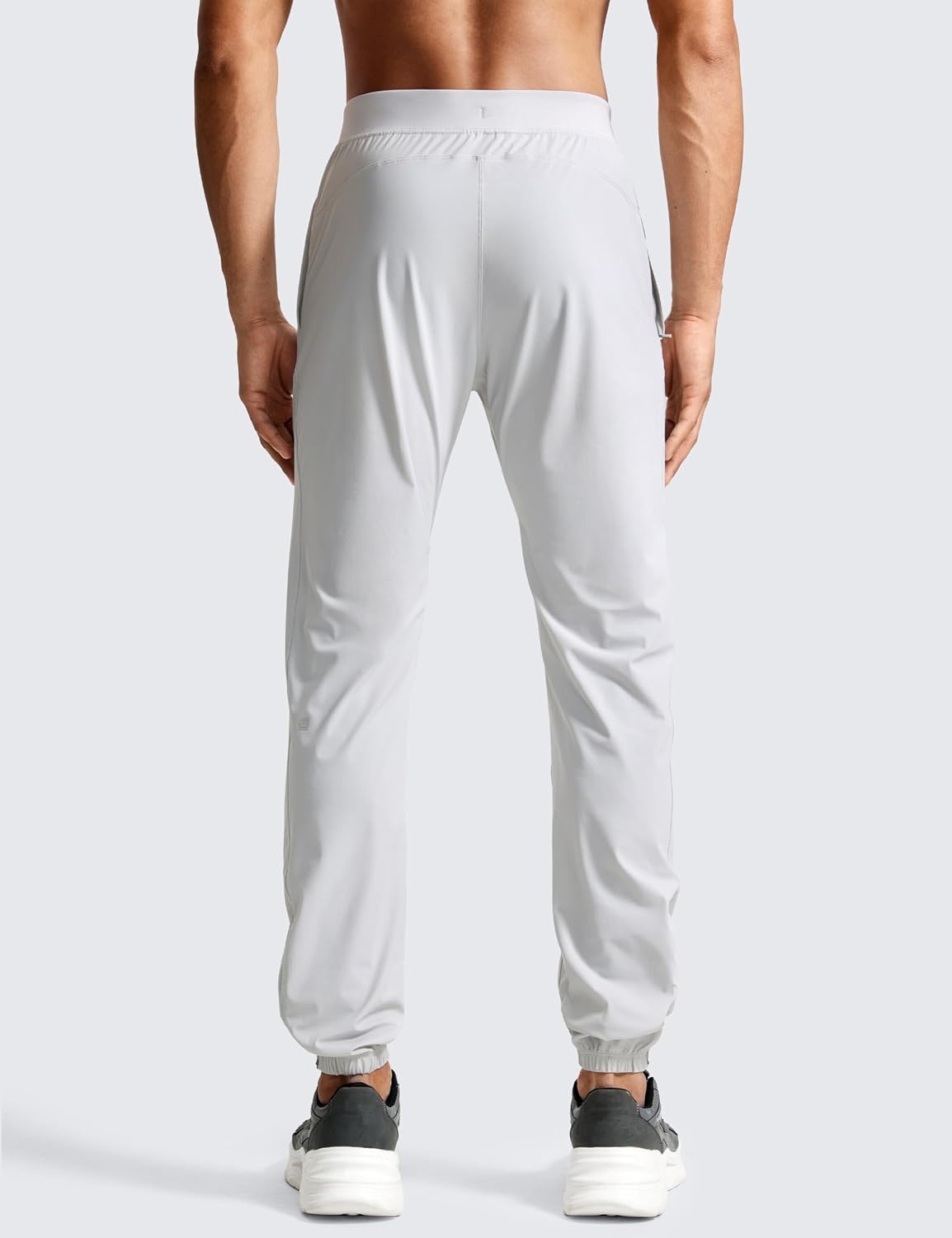image:imageCRZ YOGA Athletic Joggers for Men 31 Lightweight Running Training Pants with Zip Pockets and Ankle ZippersPlatinum Grey