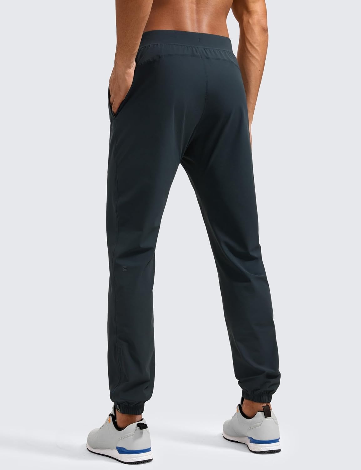 image:imageCRZ YOGA Athletic Joggers for Men 31 Lightweight Running Training Pants with Zip Pockets and Ankle ZippersTrue Navy