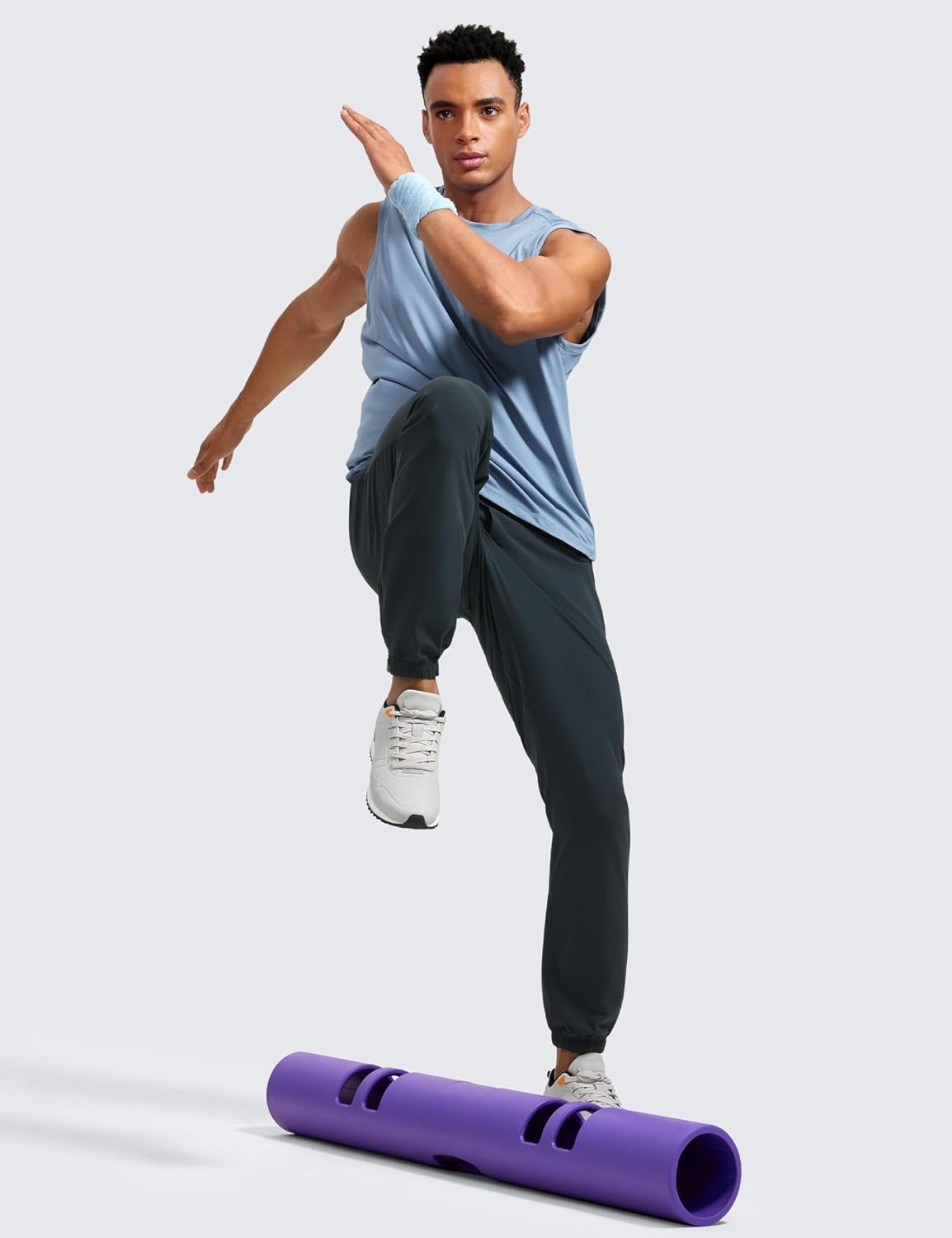 image:imageCRZ YOGA Athletic Joggers for Men 31 Lightweight Running Training Pants with Zip Pockets and Ankle ZippersTrue Navy