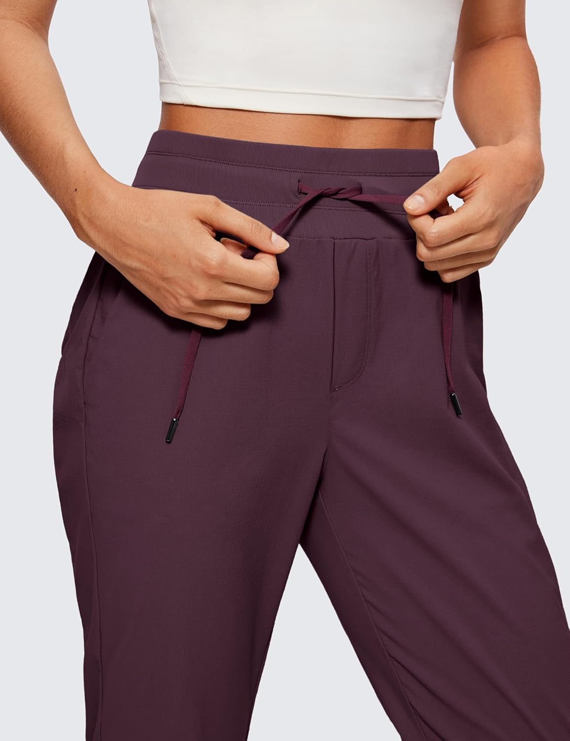 image:imageCRZ YOGA Athletic Joggers for Women 275 Lightweight Travel Outdoor Hiking Pants with PocketsArctic Plum