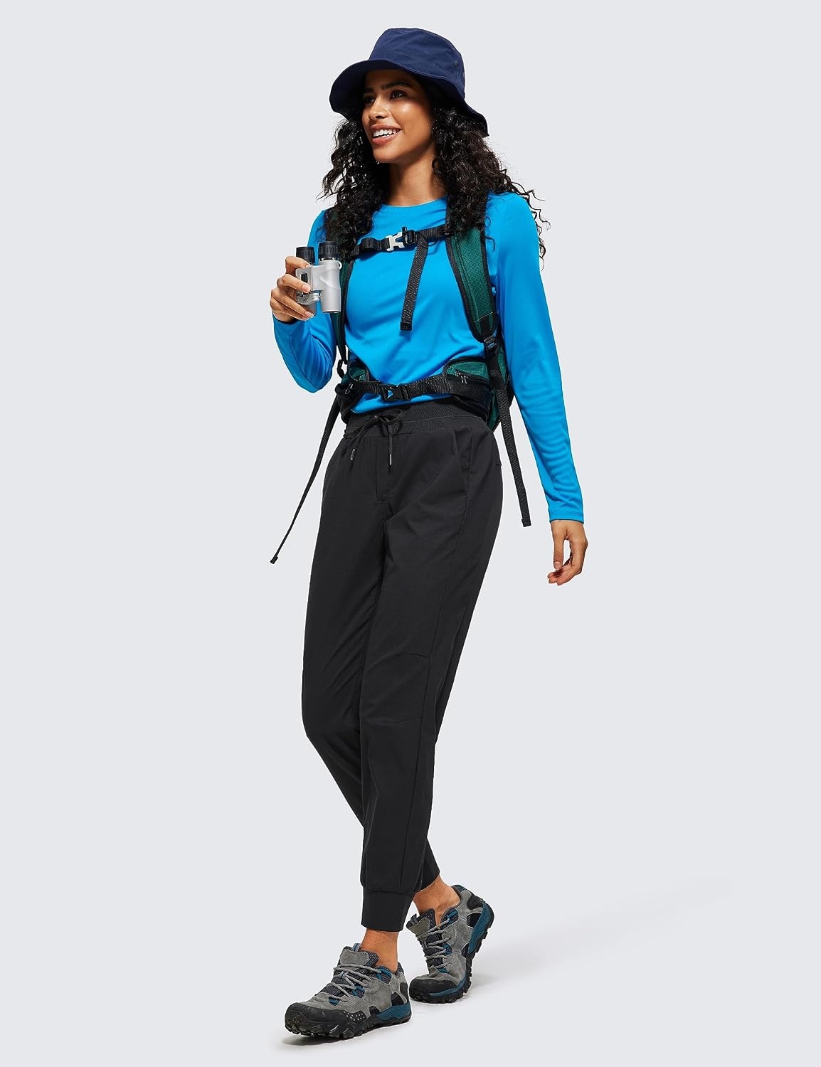 image:imageCRZ YOGA Athletic Joggers for Women 275 Lightweight Travel Outdoor Hiking Pants with PocketsBlack