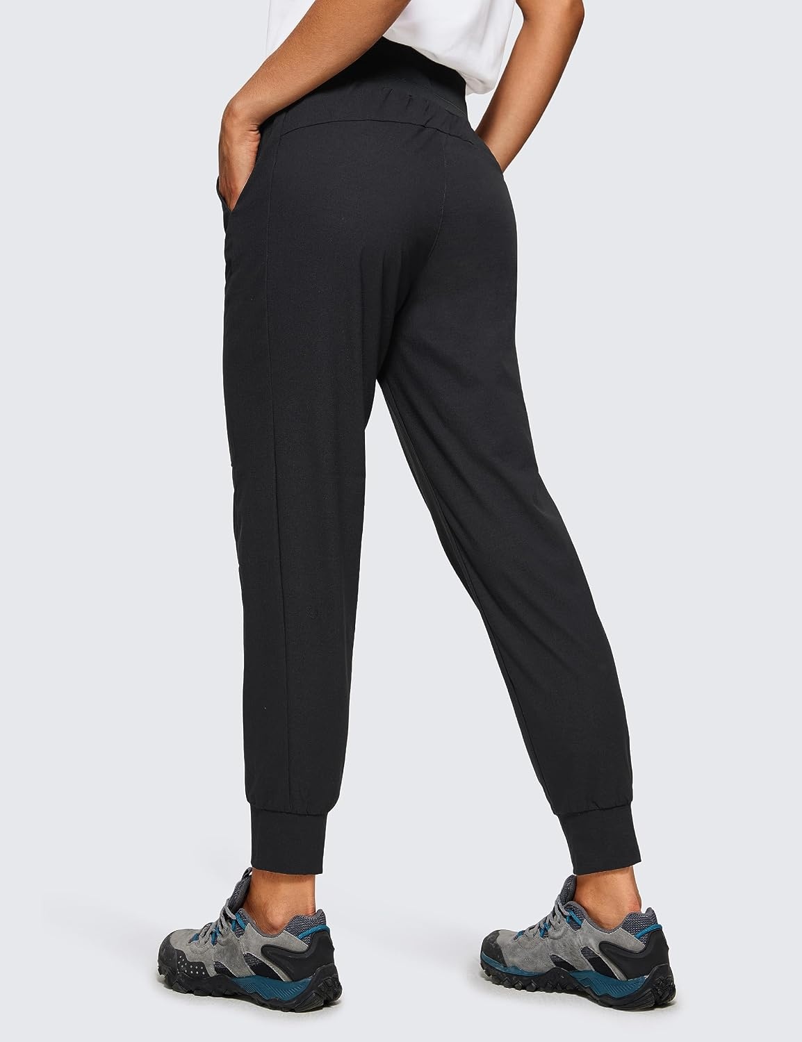 image:imageCRZ YOGA Athletic Joggers for Women 275 Lightweight Travel Outdoor Hiking Pants with PocketsBlack