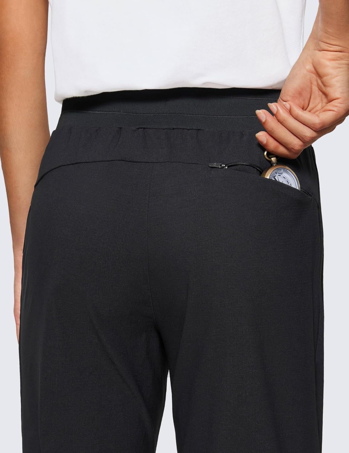 image:imageCRZ YOGA Athletic Joggers for Women 275 Lightweight Travel Outdoor Hiking Pants with PocketsBlack