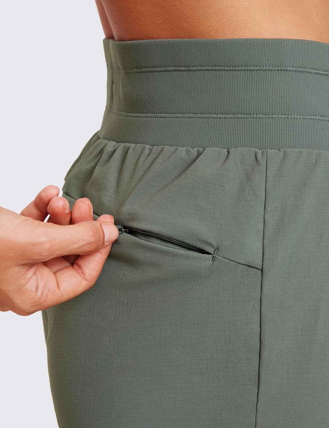 image:imageCRZ YOGA Athletic Joggers for Women 275 Lightweight Travel Outdoor Hiking Pants with PocketsGrey Sage