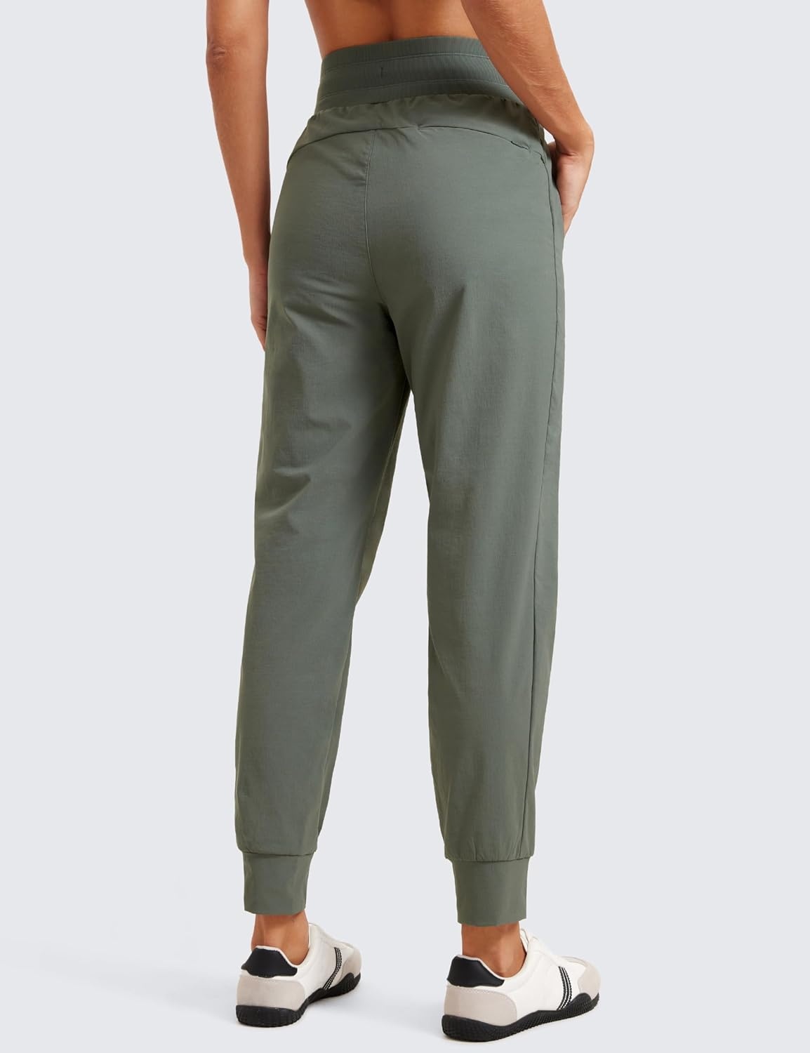 image:imageCRZ YOGA Athletic Joggers for Women 275 Lightweight Travel Outdoor Hiking Pants with PocketsGrey Sage