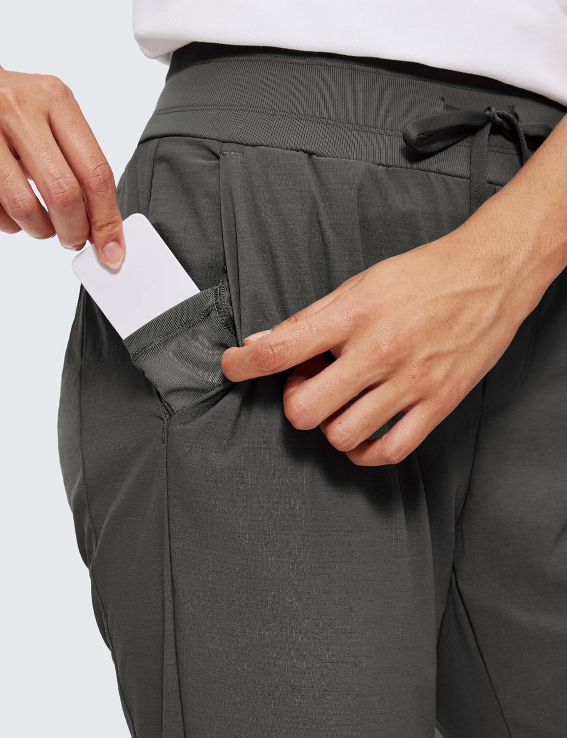 image:imageCRZ YOGA Athletic Joggers for Women 275 Lightweight Travel Outdoor Hiking Pants with PocketsMountain Green