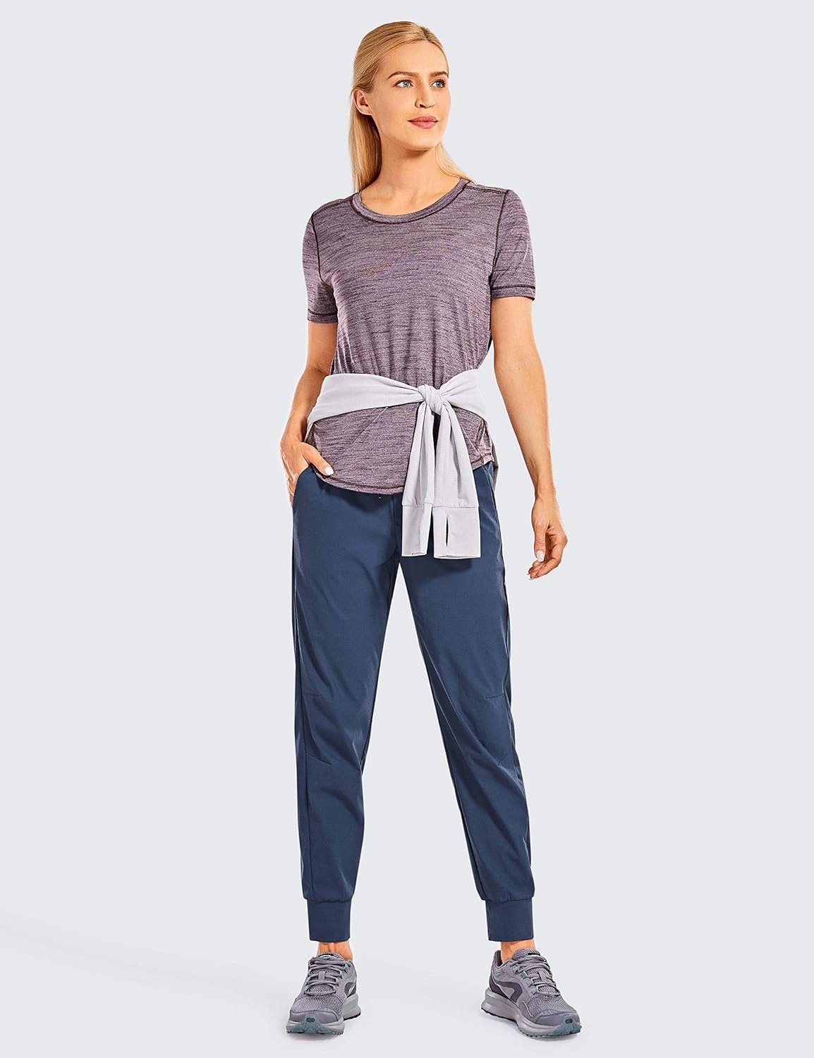 image:imageCRZ YOGA Athletic Joggers for Women 275 Lightweight Travel Outdoor Hiking Pants with PocketsNubei Blue