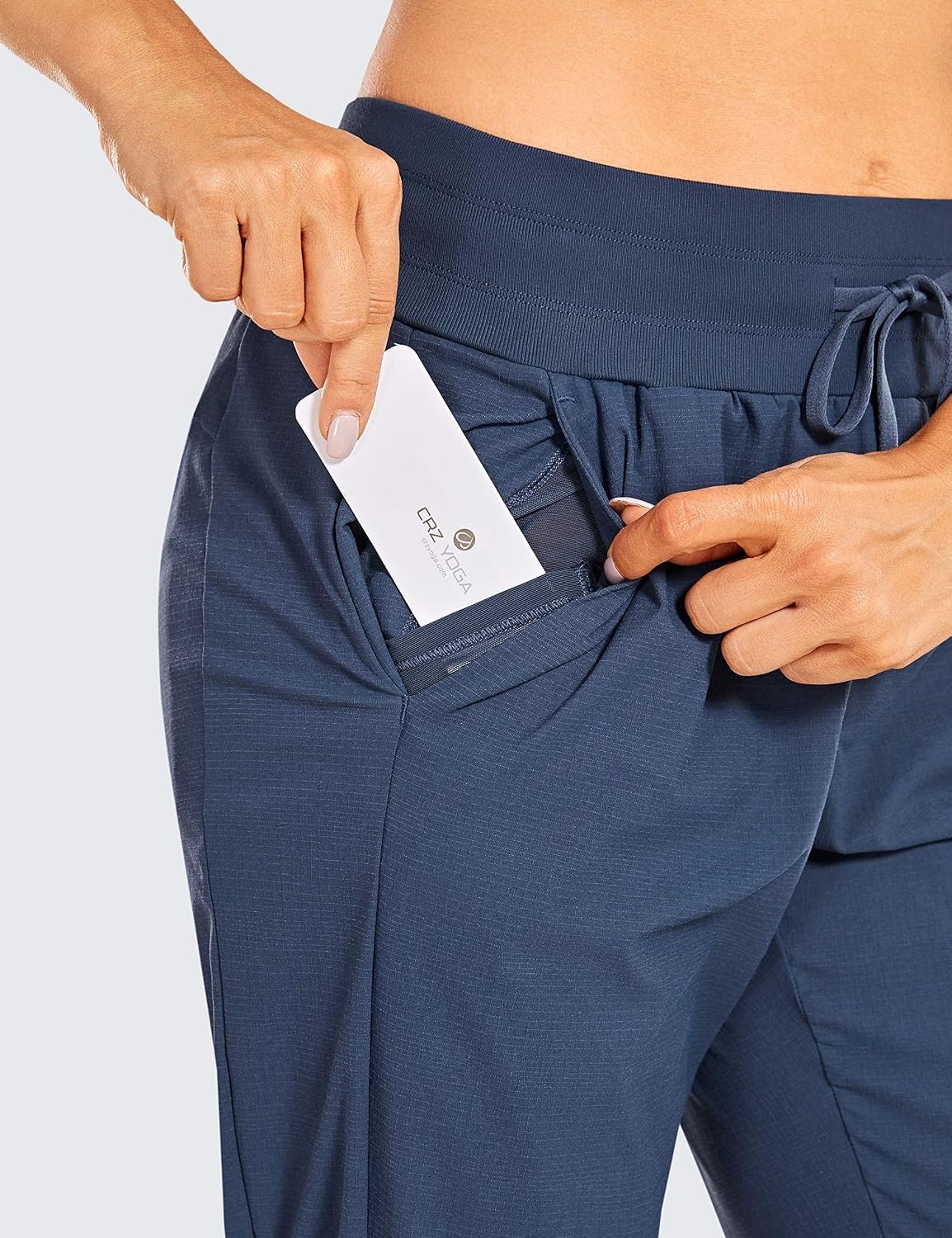 image:imageCRZ YOGA Athletic Joggers for Women 275 Lightweight Travel Outdoor Hiking Pants with PocketsNubei Blue