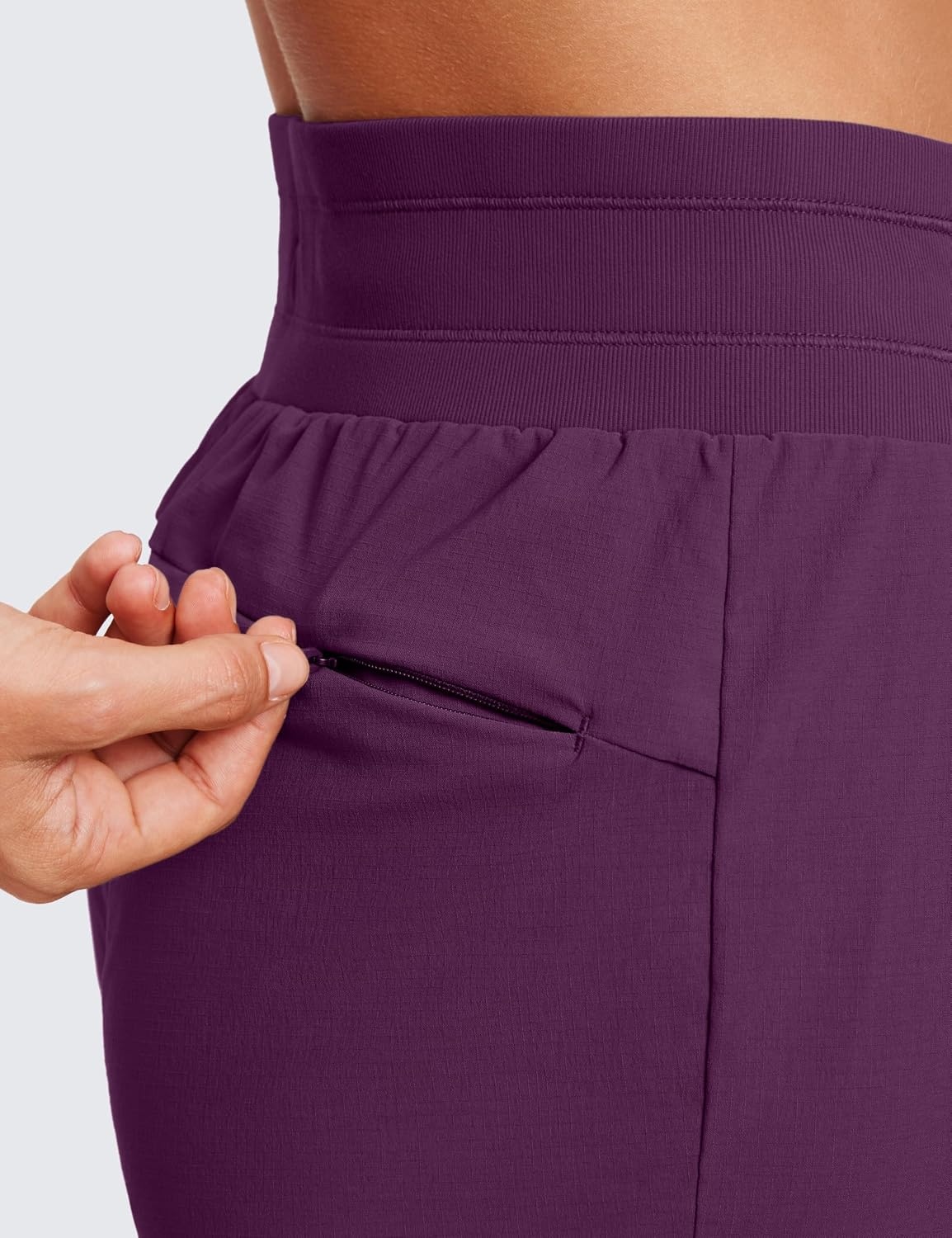 image:imageCRZ YOGA Athletic Joggers for Women 275 Lightweight Travel Outdoor Hiking Pants with PocketsPlum Magenta