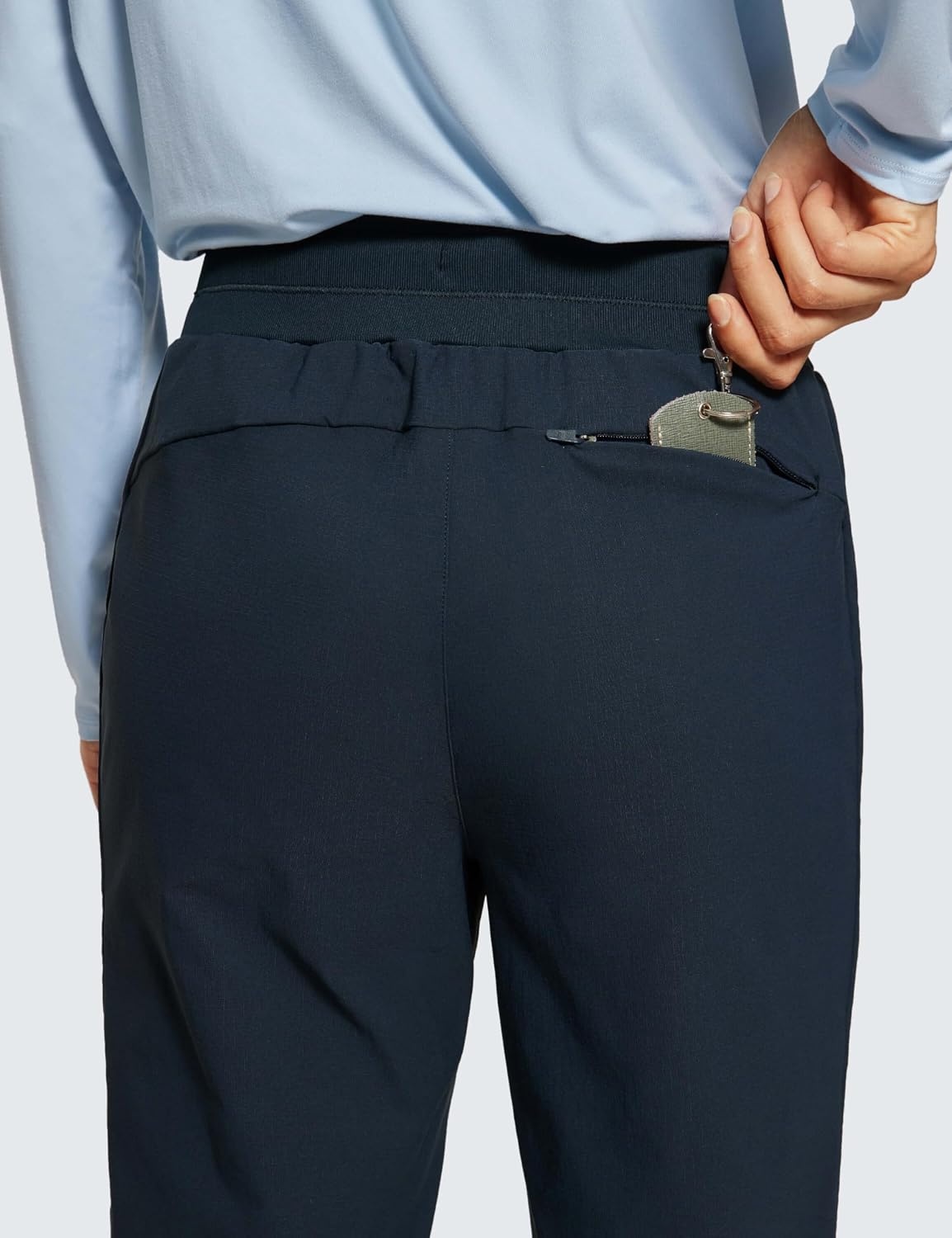 image:imageCRZ YOGA Athletic Joggers for Women 275 Lightweight Travel Outdoor Hiking Pants with PocketsTrue Navy