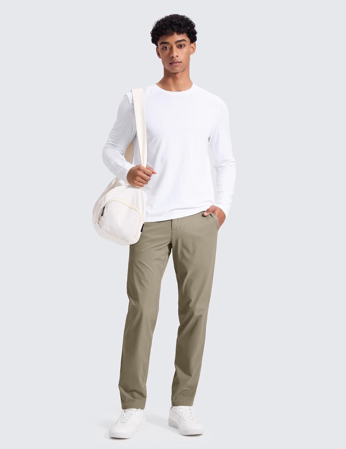 image:imageCRZ YOGA Breeze Comfy Golf Pants for Men 3032 Lightweight Quick Dry Casual Athletic Work Dress Trousers with PocketsKhali Barley