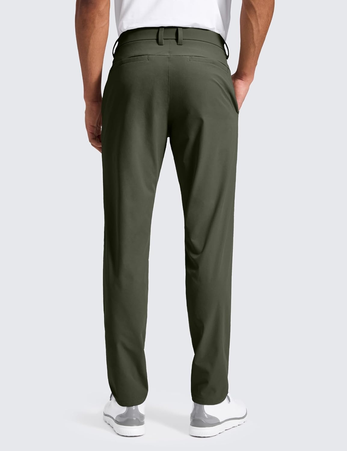 image:imageCRZ YOGA Breeze Comfy Golf Pants for Men 3032 Lightweight Quick Dry Casual Athletic Work Dress Trousers with PocketsLight Army Green