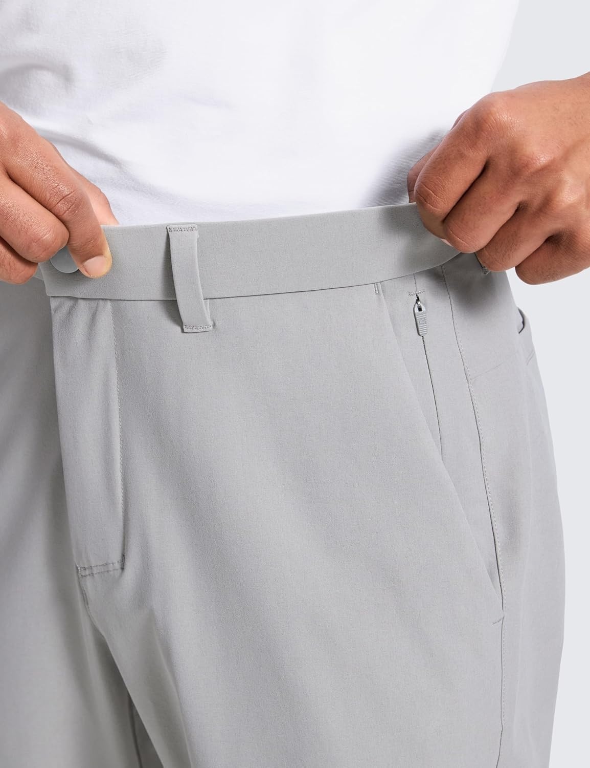 image:imageCRZ YOGA Breeze Comfy Golf Pants for Men 3032 Lightweight Quick Dry Casual Athletic Work Dress Trousers with PocketsLinen Grey