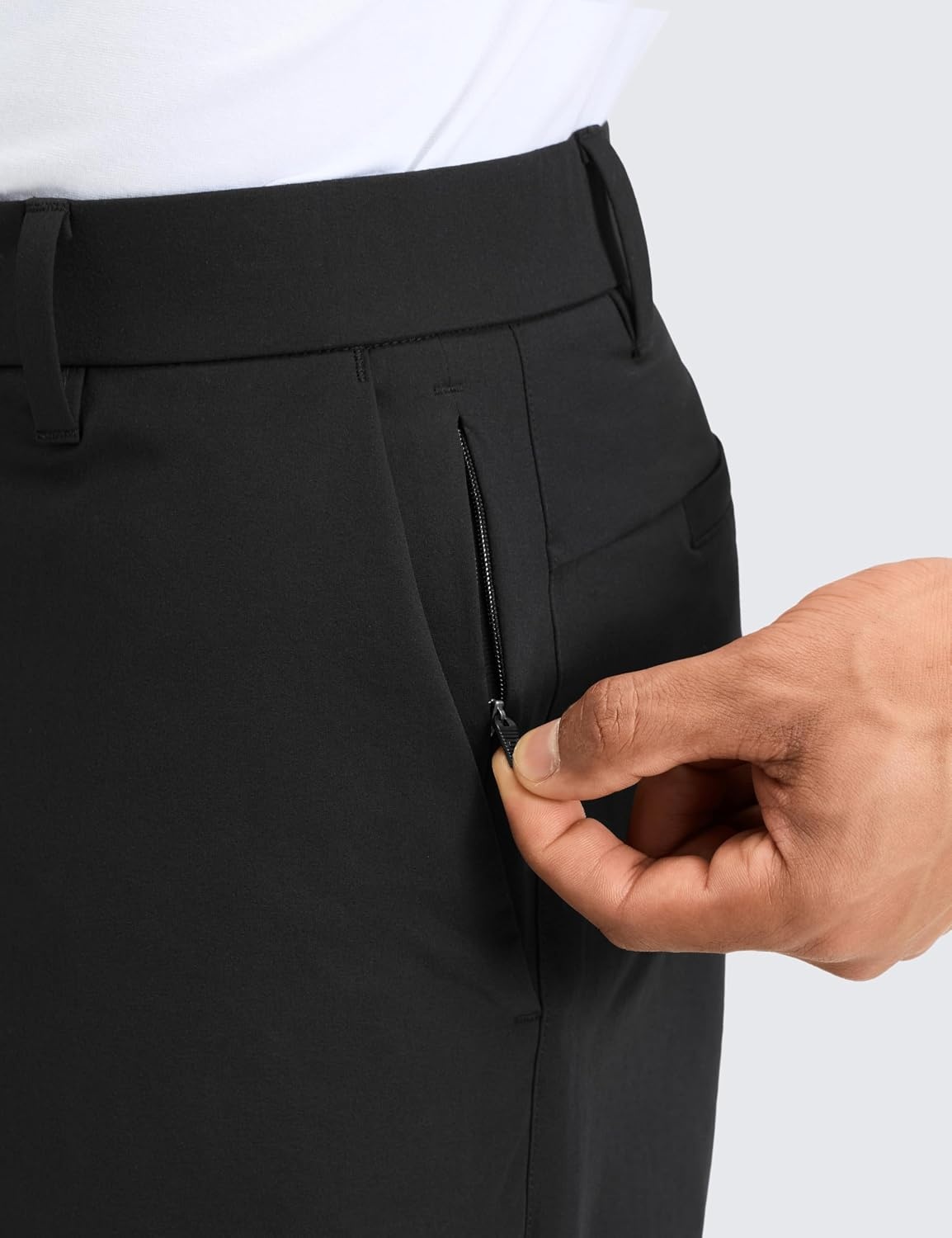 image:imageCRZ YOGA Breeze Comfy Golf Shorts for Men 7 Lightweight Quick Dry Casual Athletic Work Flat Front with PocketsBlack