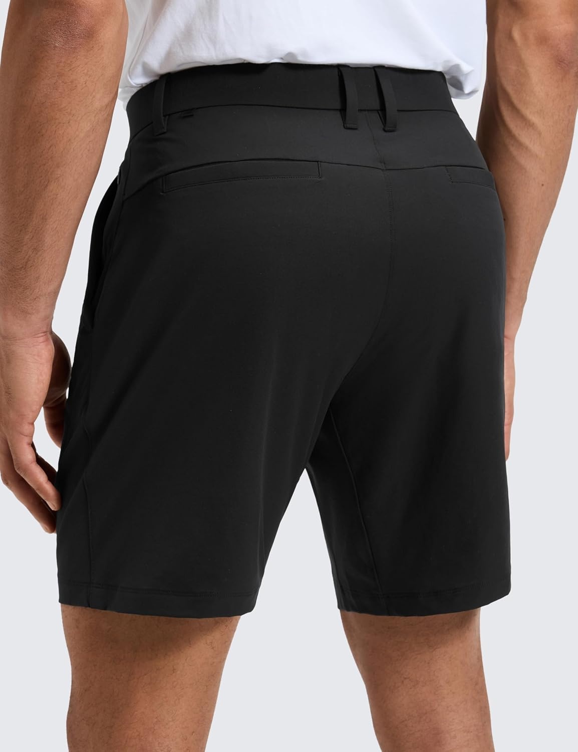image:imageCRZ YOGA Breeze Comfy Golf Shorts for Men 7 Lightweight Quick Dry Casual Athletic Work Flat Front with PocketsBlack