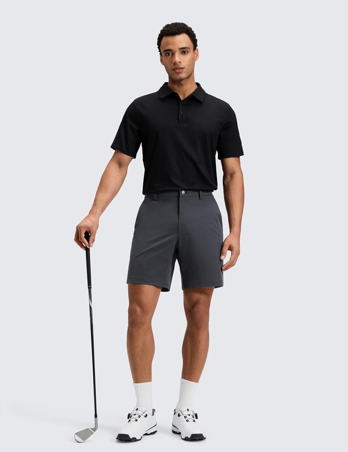 image:imageCRZ YOGA Breeze Comfy Golf Shorts for Men 7 Lightweight Quick Dry Casual Athletic Work Flat Front with PocketsInk Gray