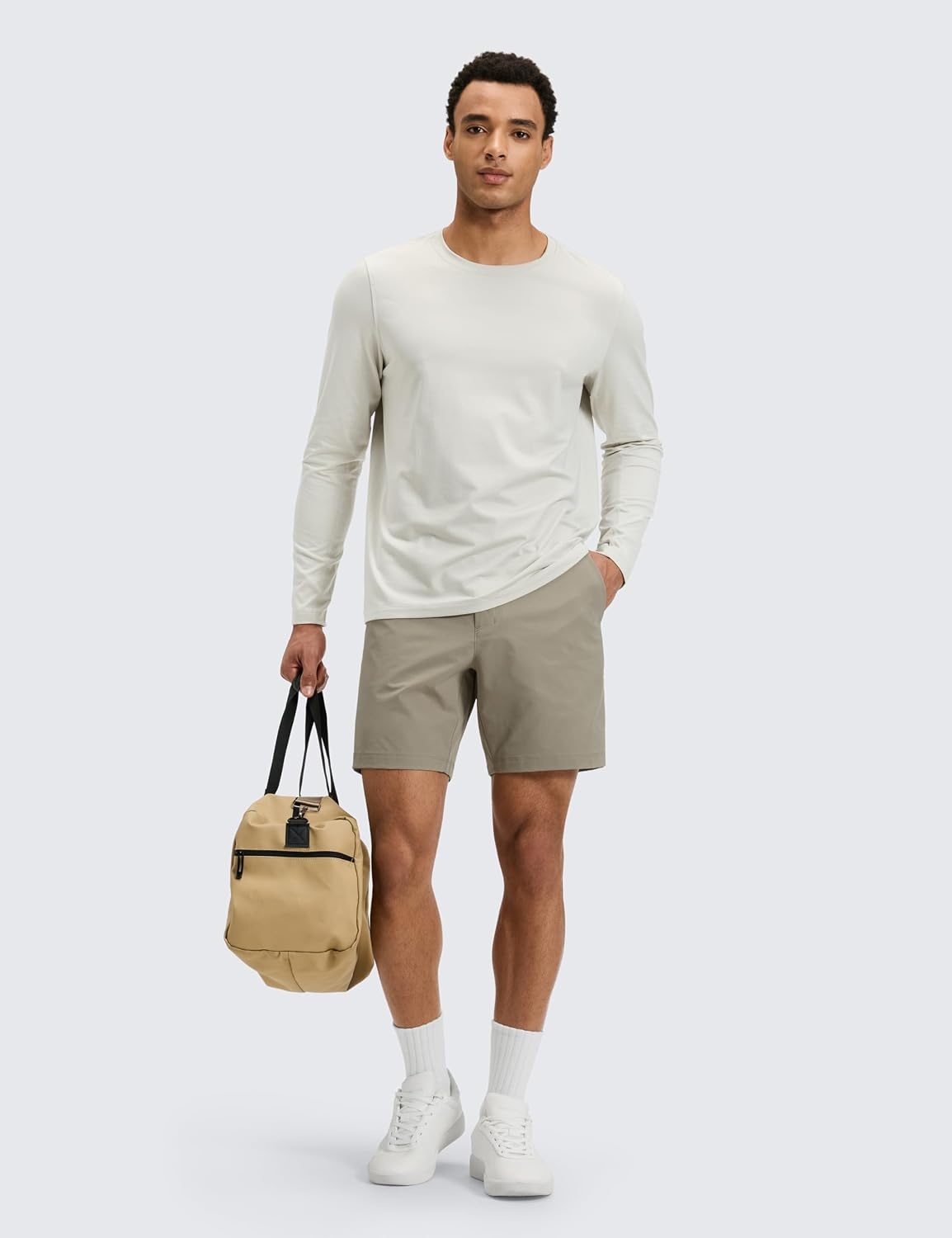 image:imageCRZ YOGA Breeze Comfy Golf Shorts for Men 7 Lightweight Quick Dry Casual Athletic Work Flat Front with PocketsKhali Barley