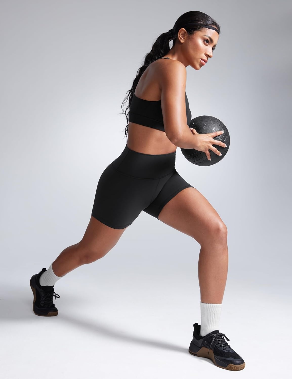 image:imageCRZ YOGA Butterbreeze Athletic Biker Shorts 4 High Waisted Workout Gym Volleyball Running Yoga Tummy Control WomensBlack
