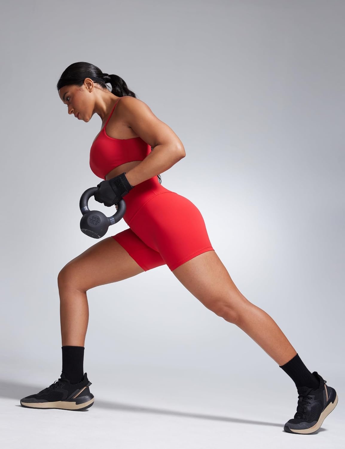 image:imageCRZ YOGA Butterbreeze Athletic Biker Shorts 4 High Waisted Workout Gym Volleyball Running Yoga Tummy Control WomensDeep Red