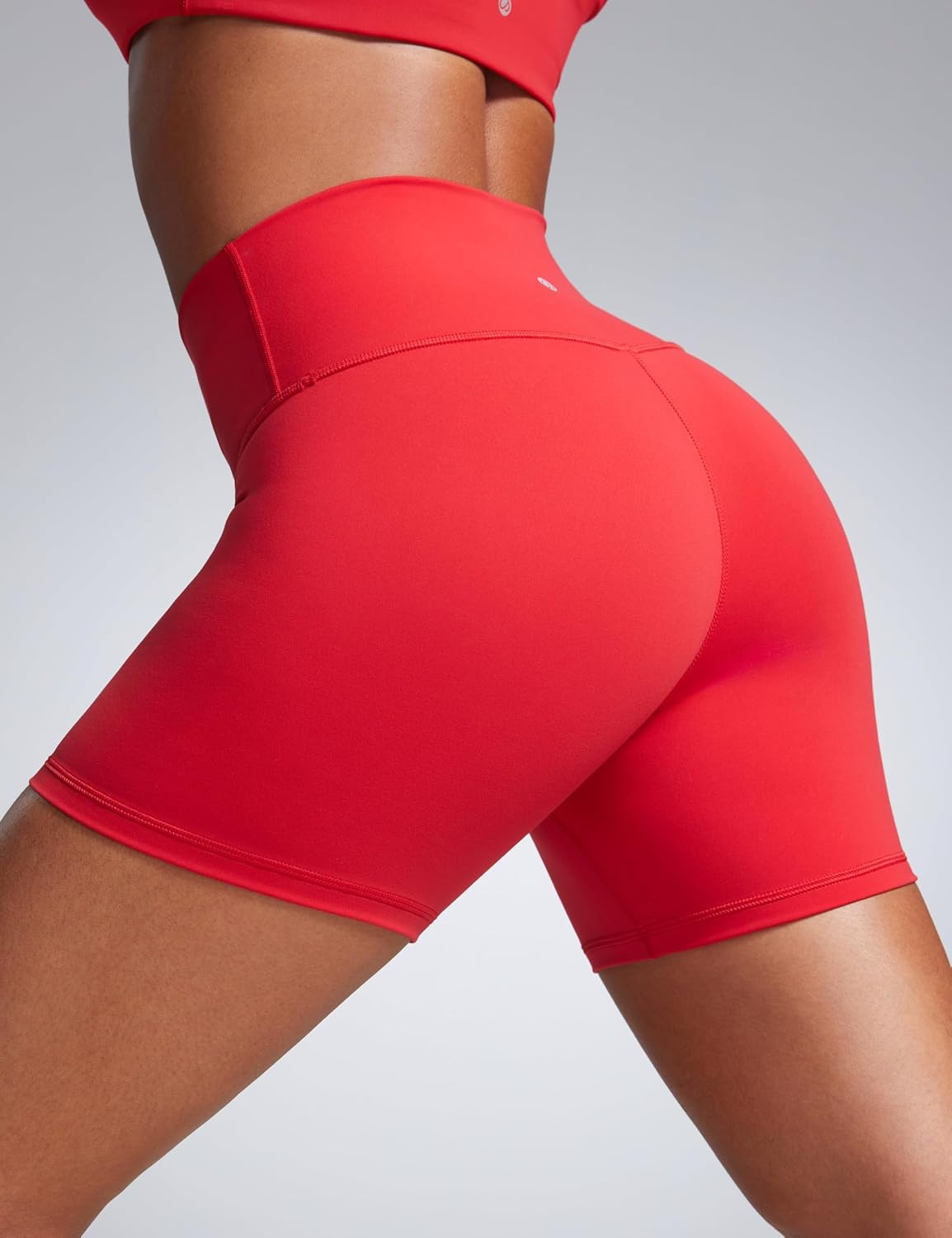 image:imageCRZ YOGA Butterbreeze Athletic Biker Shorts 4 High Waisted Workout Gym Volleyball Running Yoga Tummy Control WomensDeep Red